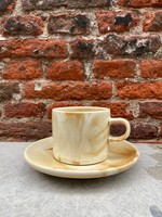 HKliving HKliving Chef Ceramics Cup and Saucer 'Rustic Cream/Brown'