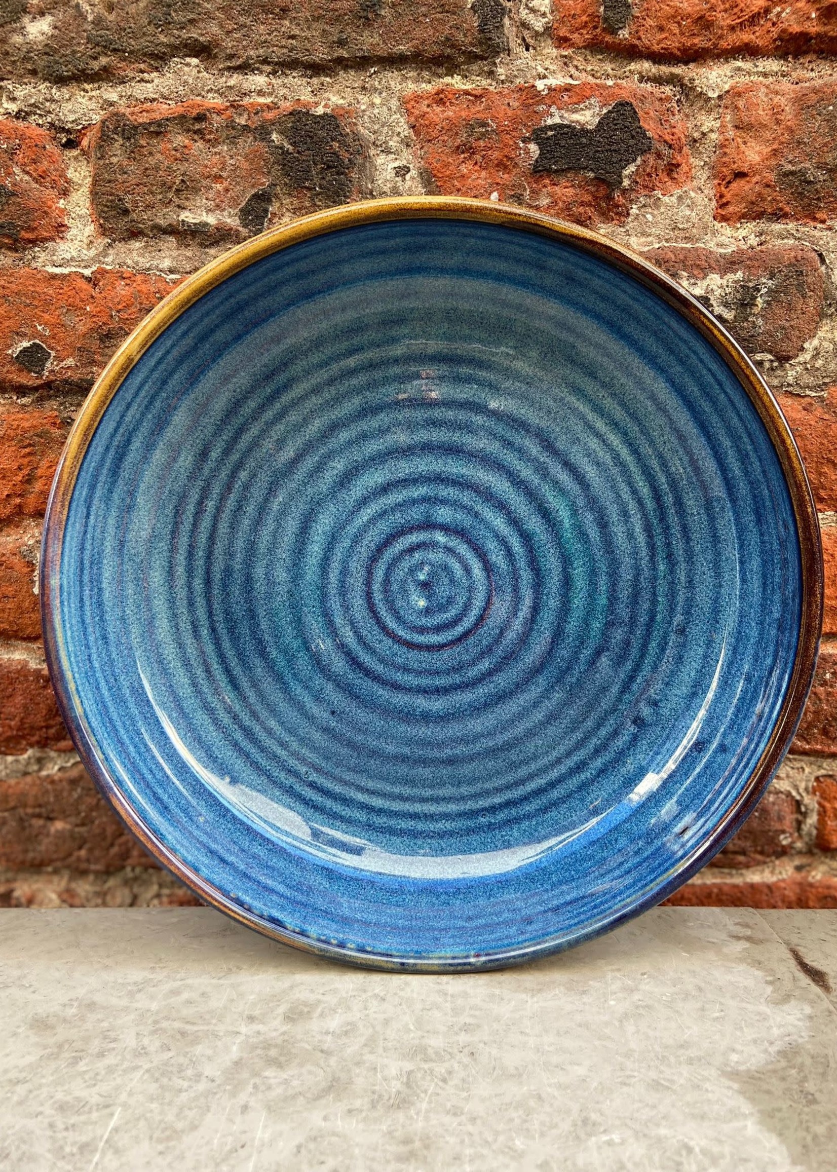 HKliving HKliving Chef Ceramics Deep Plate L 'Rustic Blue'