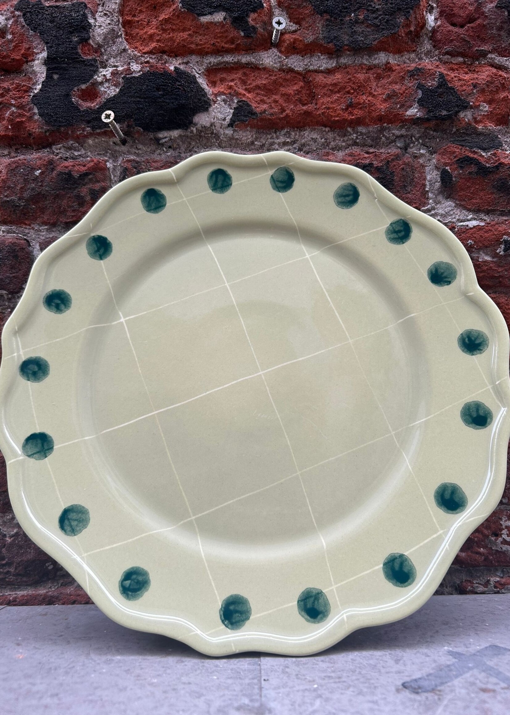 Bitossi Bitossi Dinner Plate Green/Green Dots