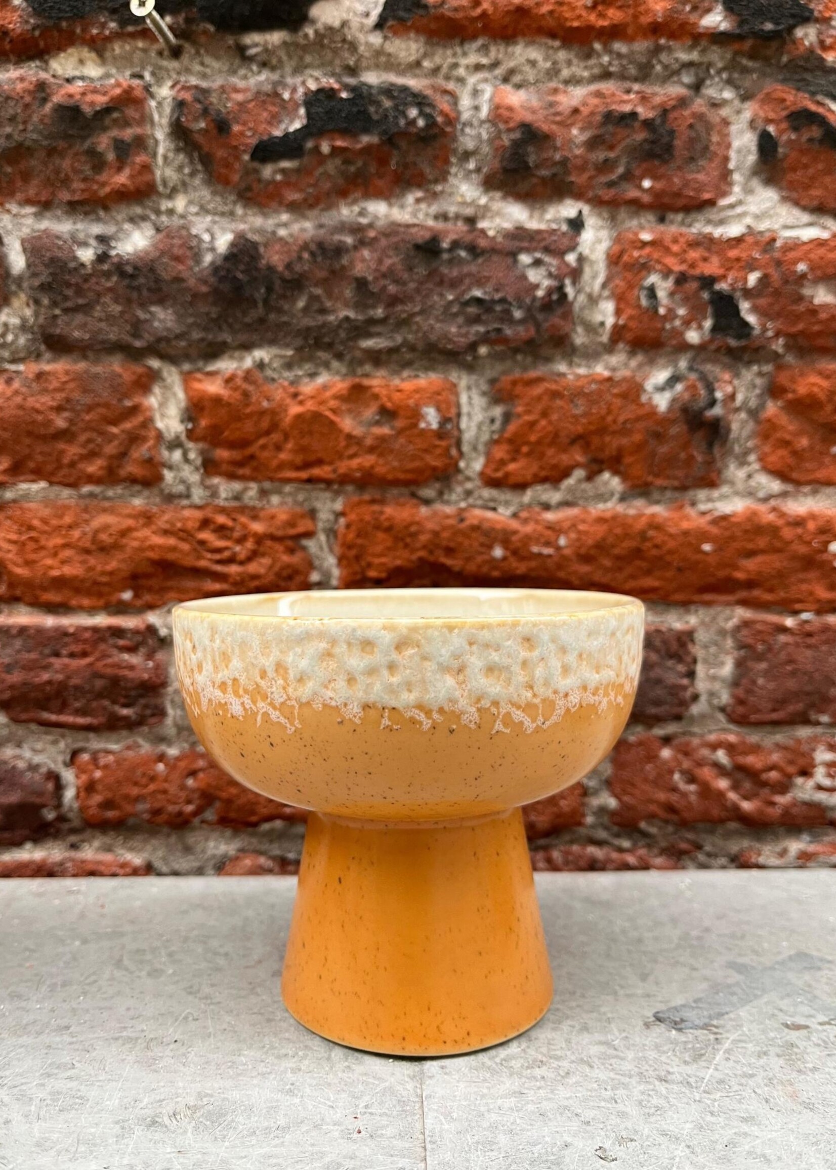 HKliving HKliving Ceramic 70's Tapas Bowl on Base S 'Dunes'