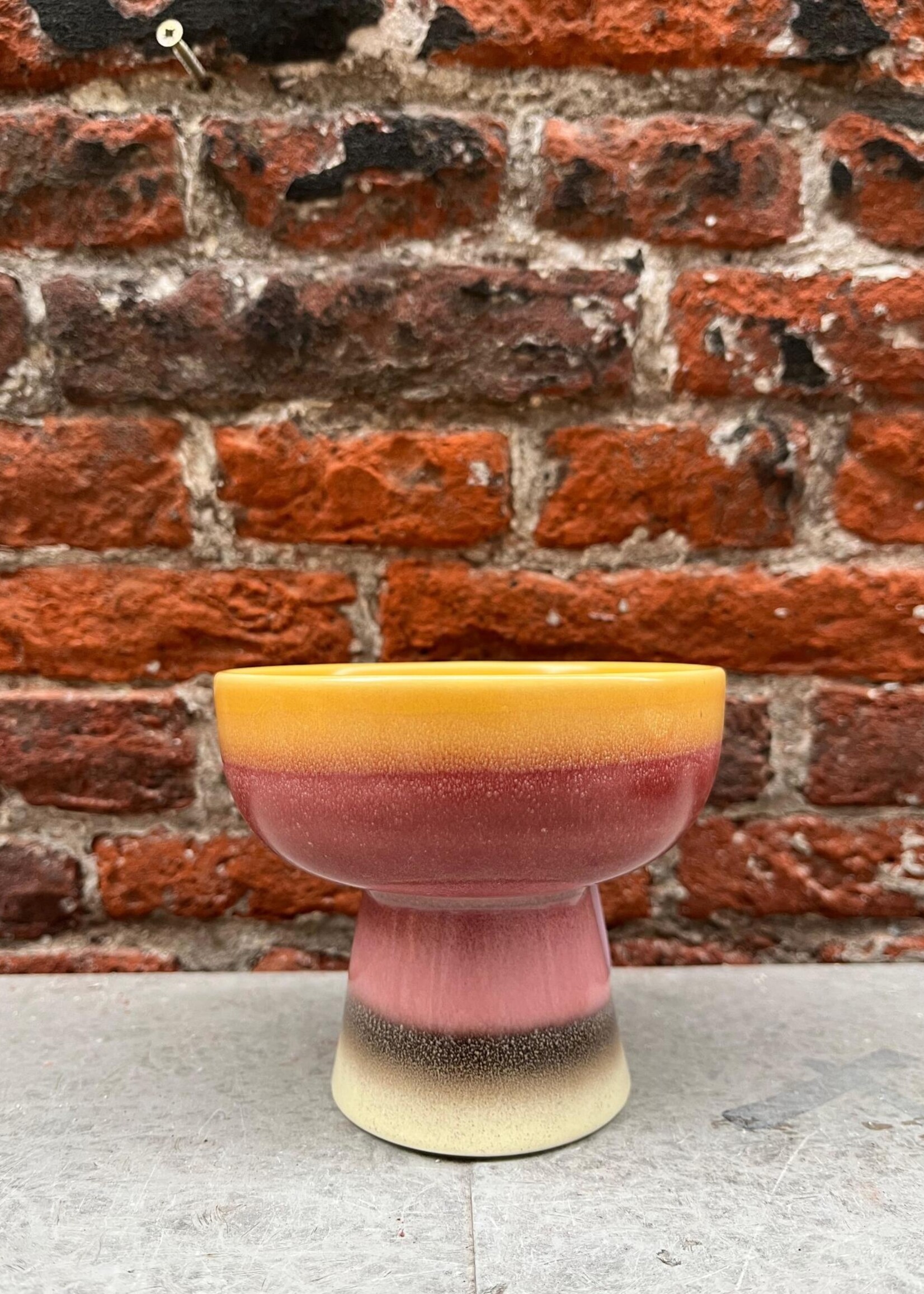 HKliving HKliving Ceramic 70's Tapas Bowl on Base S 'Sunshade'