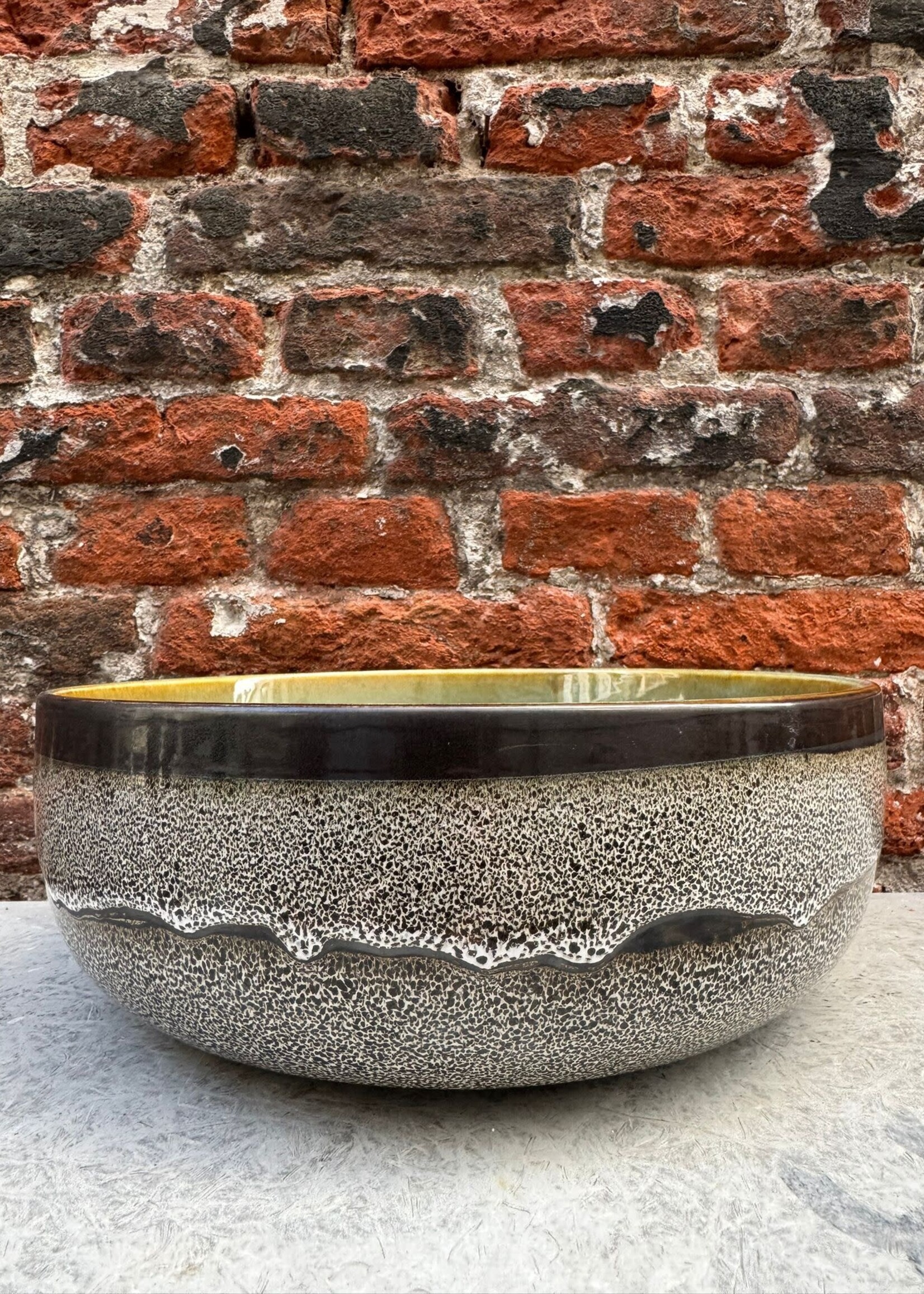HKliving HKliving Ceramic 70's Salad Bowl 'Rock On'