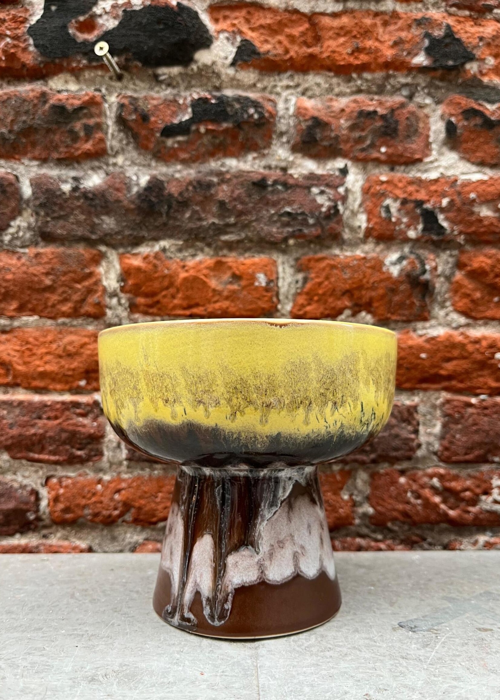 HKliving HKliving Ceramic 70's Tapas Bowl on Base L 'Creek'