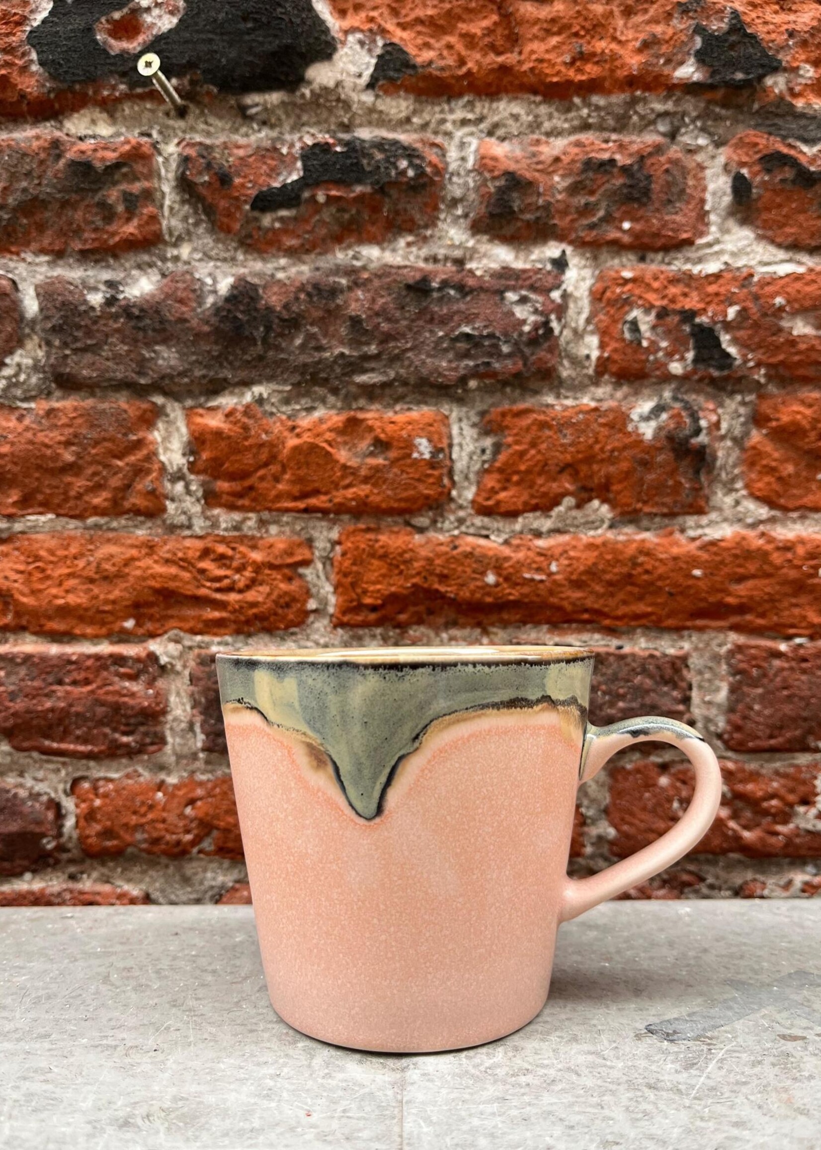 HKliving HKliving Ceramic 70's Cappuccino Mug 'Blossom'