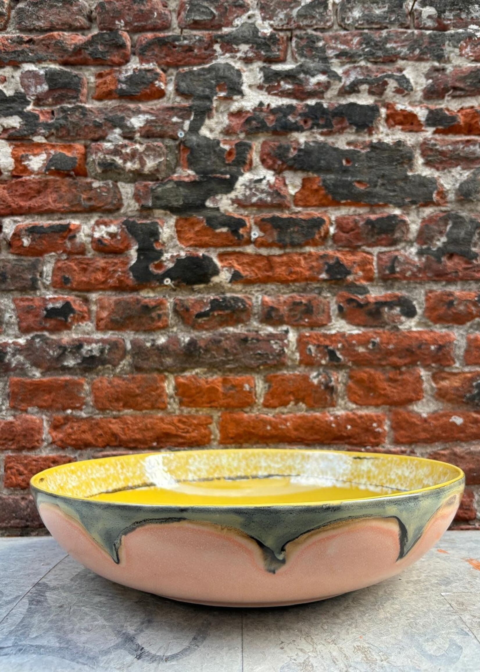 HKliving HKliving Ceramic 70's Salad Bowl 'Sunflower'