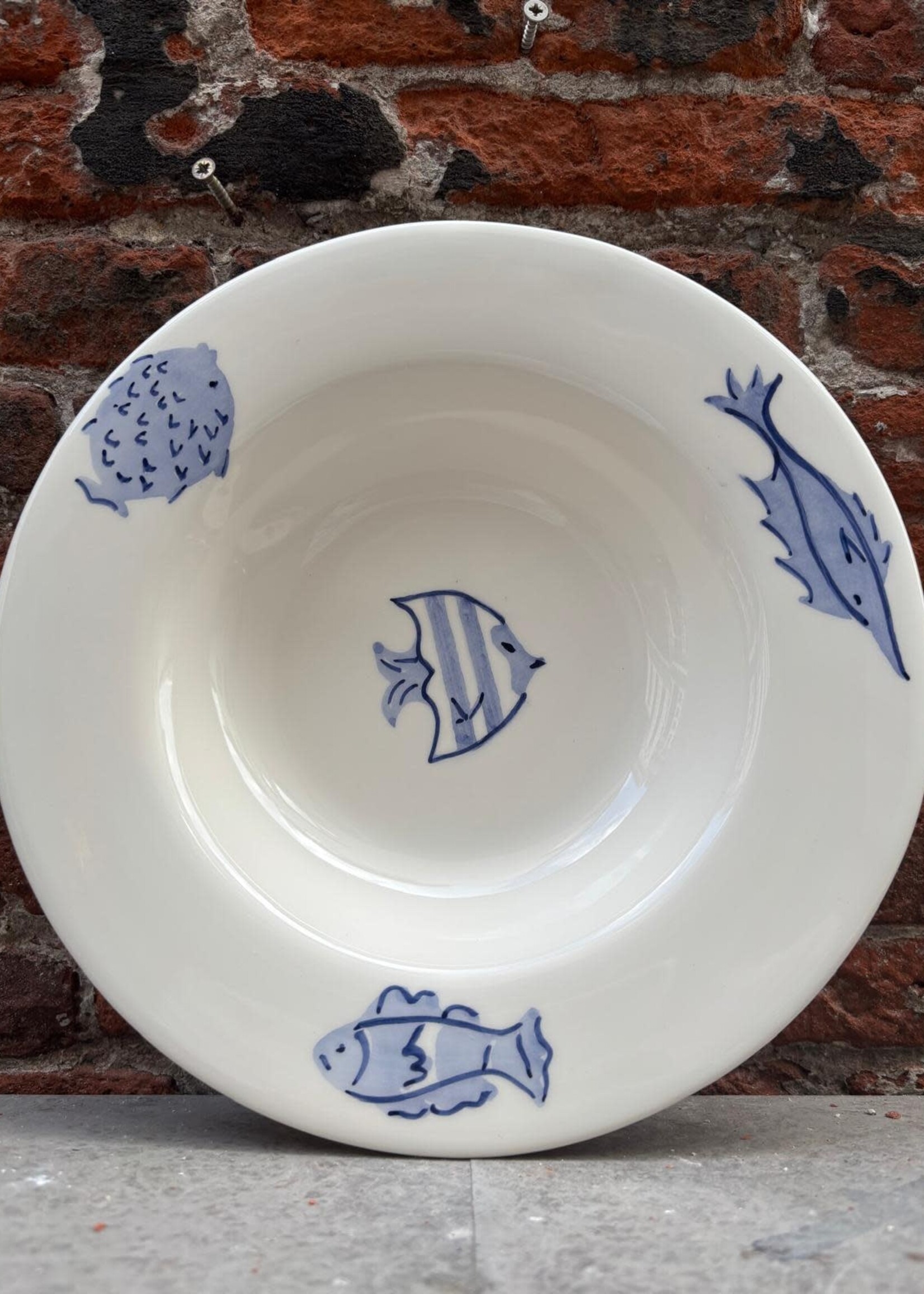 Anna + Nina Anna + Nina More Fish In The Sea Pasta Plate Blue