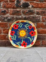 ATLITW ATLITW Bord Donkerblauw Zon en Bloemen