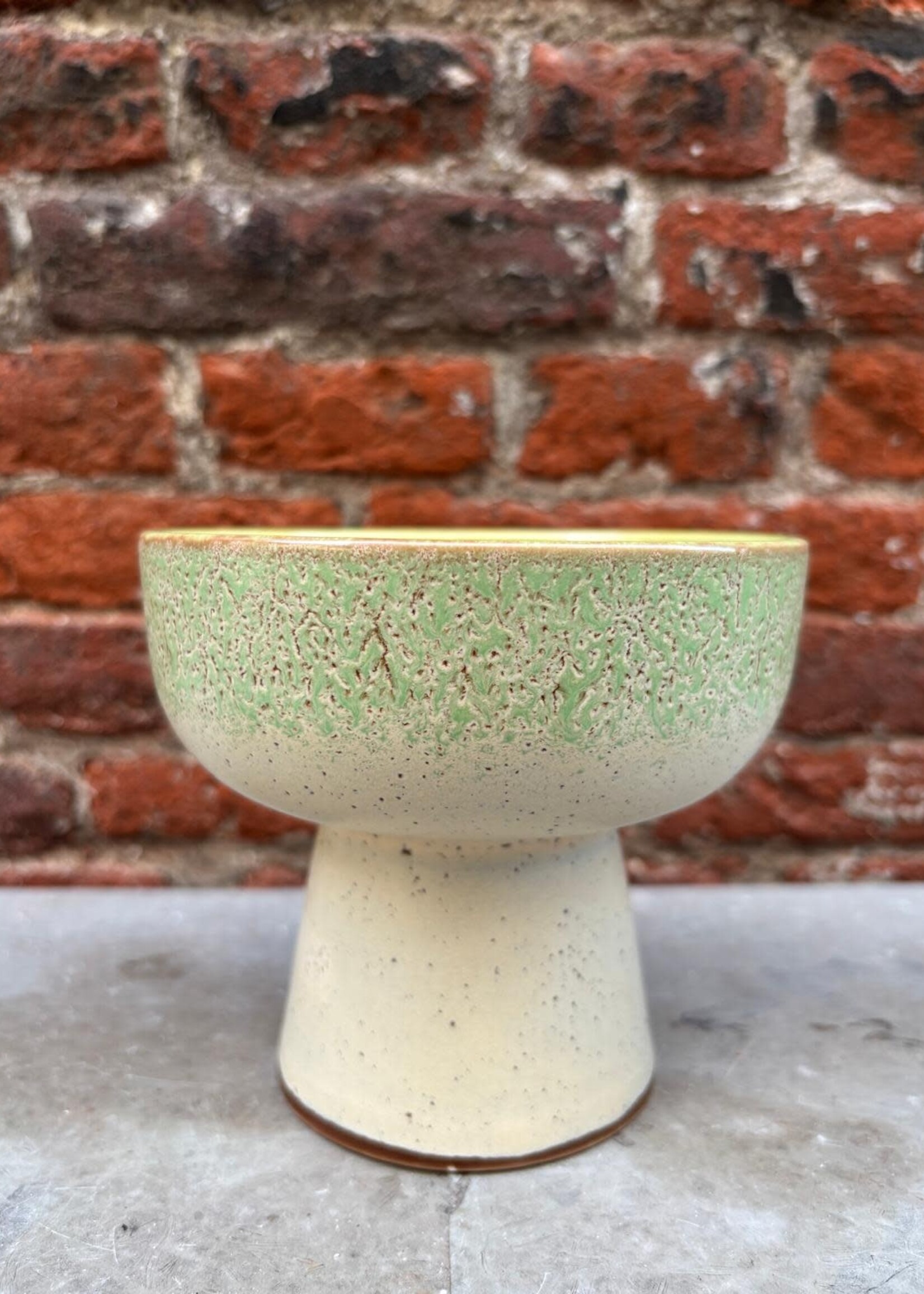 HKliving HKliving Ceramic 70's Tapas Bowl on Base L 'Slush'