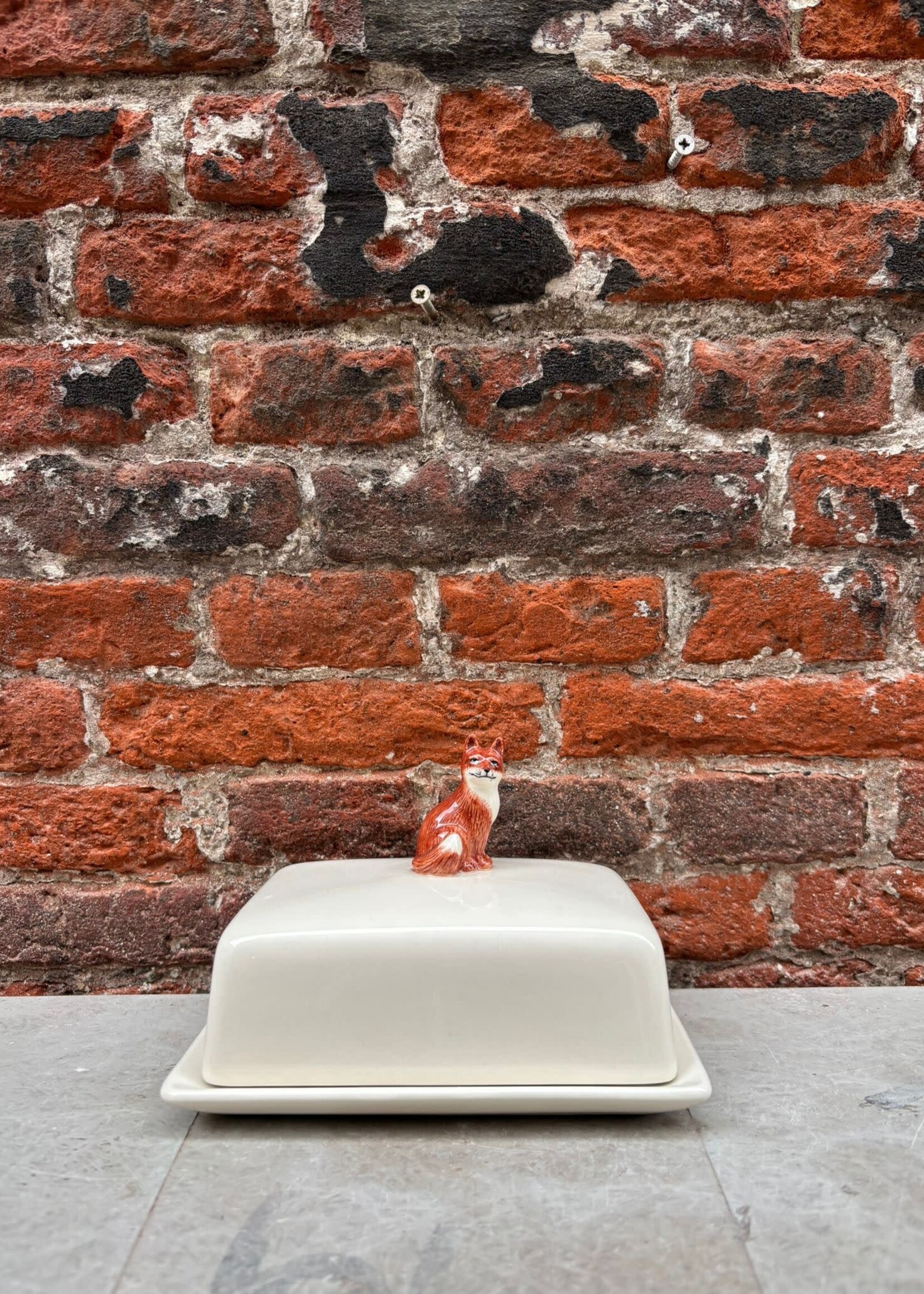 Quail Quail Butter Dish 'Fox'