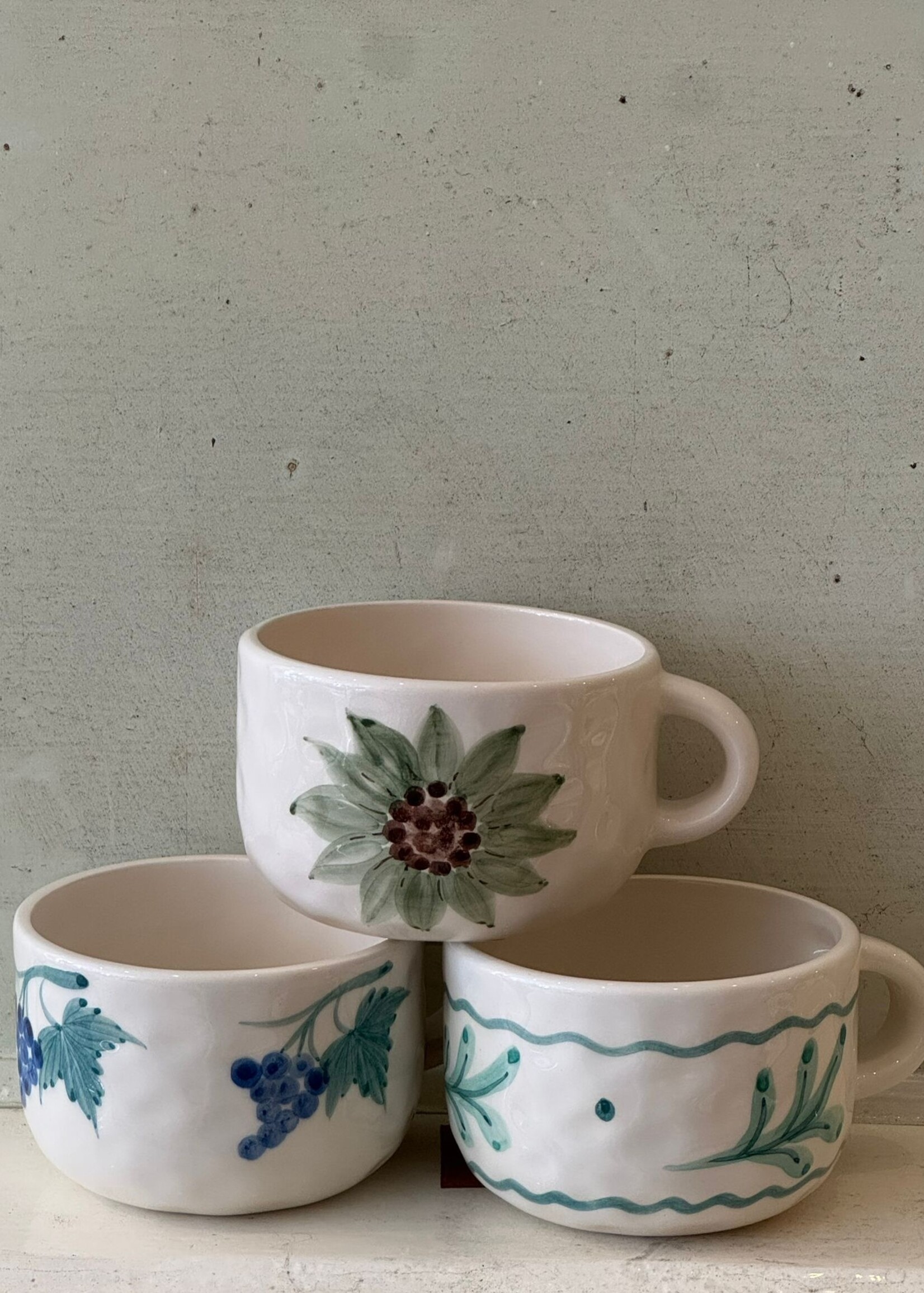 Anna + Nina Anna + Nina Leaf Cappuccino Mug