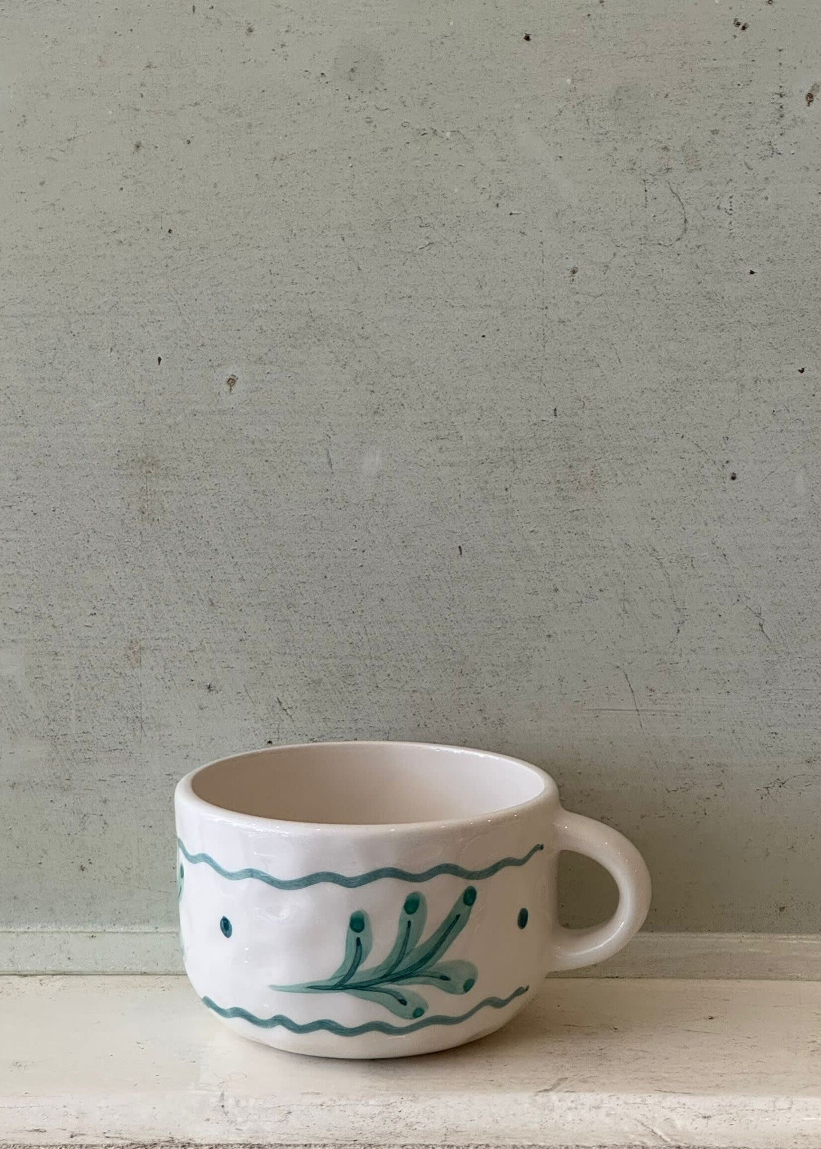 Anna + Nina Anna + Nina Leaf Cappuccino Mug