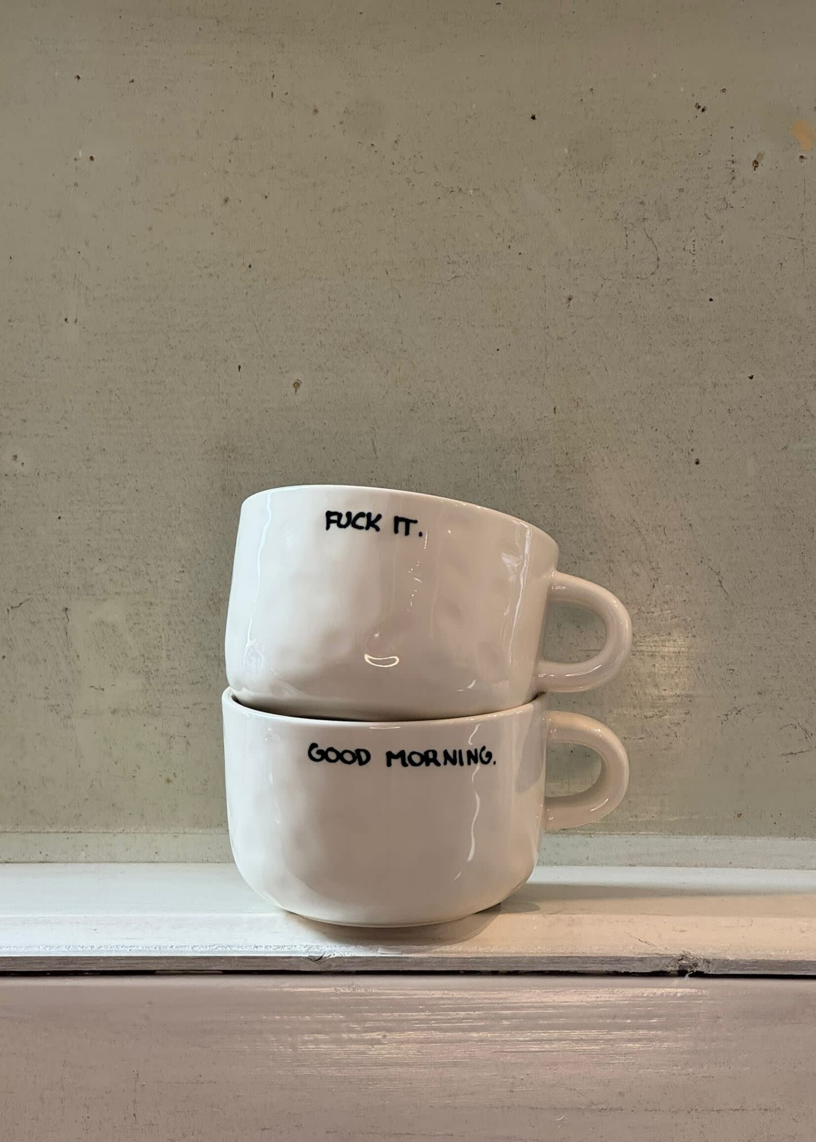 Anna + Nina Anna + Nina Cappuccino Mug 'Fuck it'