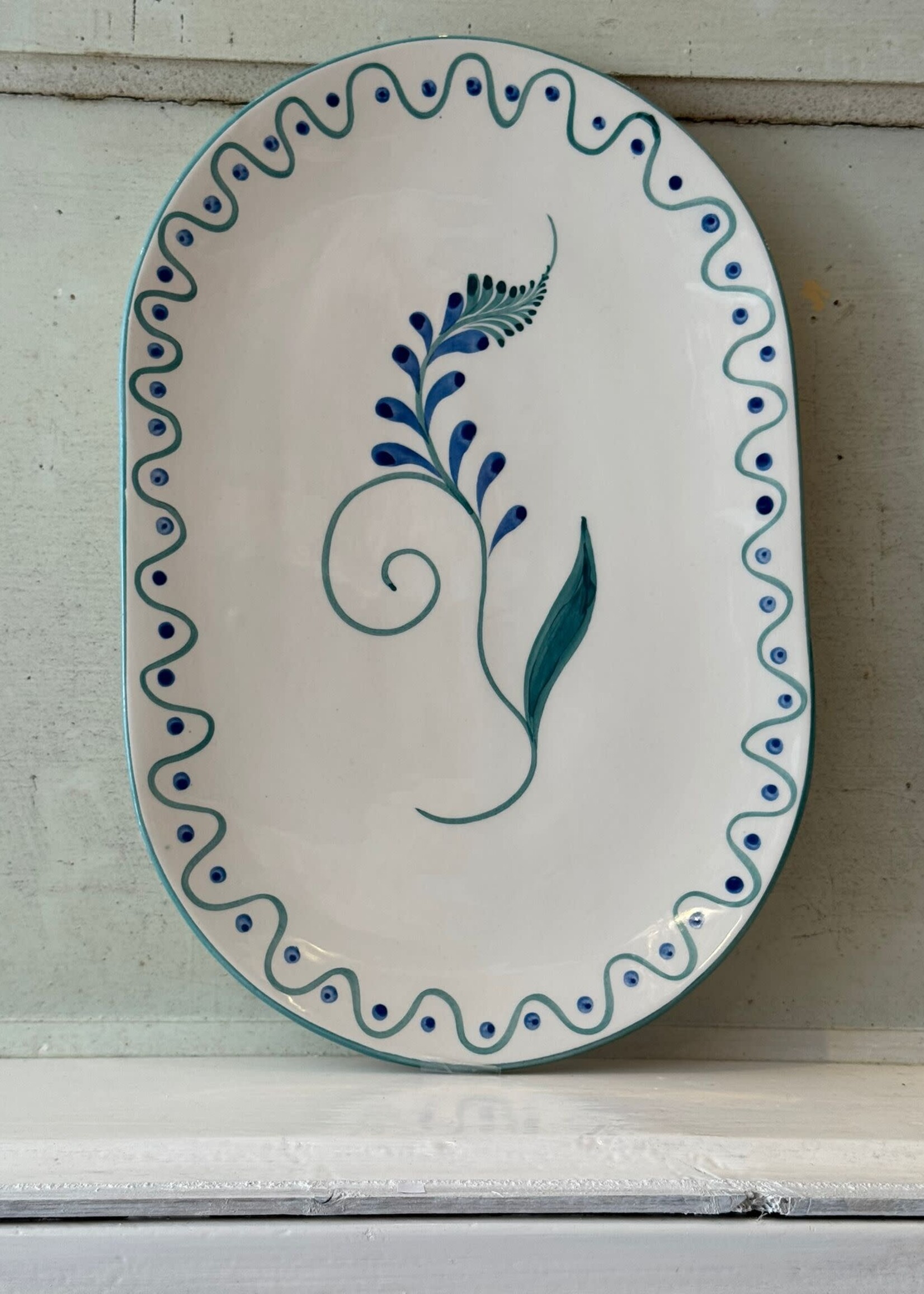 Anna + Nina Anna + Nina indigo Flora Serving Platter