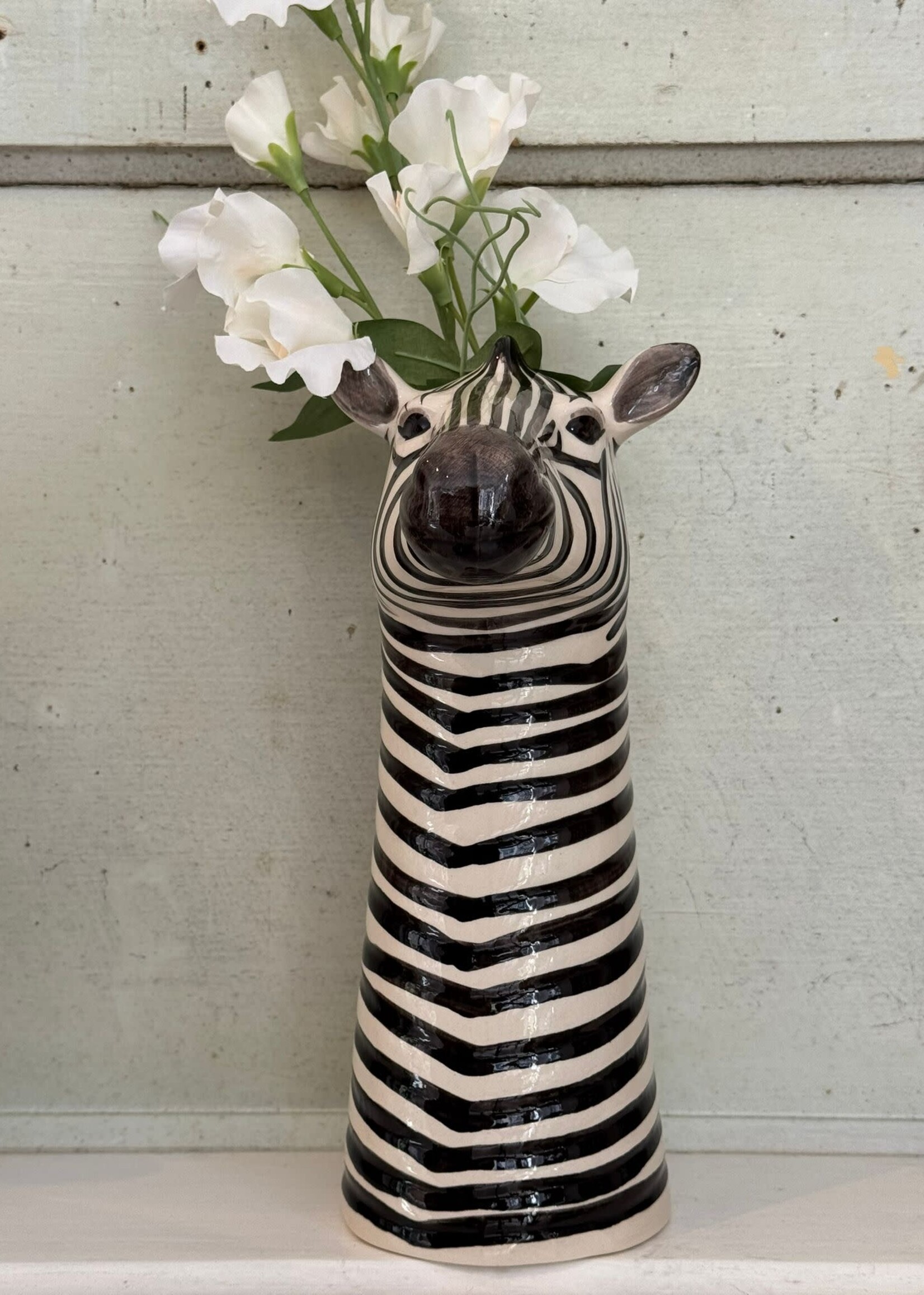 Quail Quail Flower Vase 'Zebra'