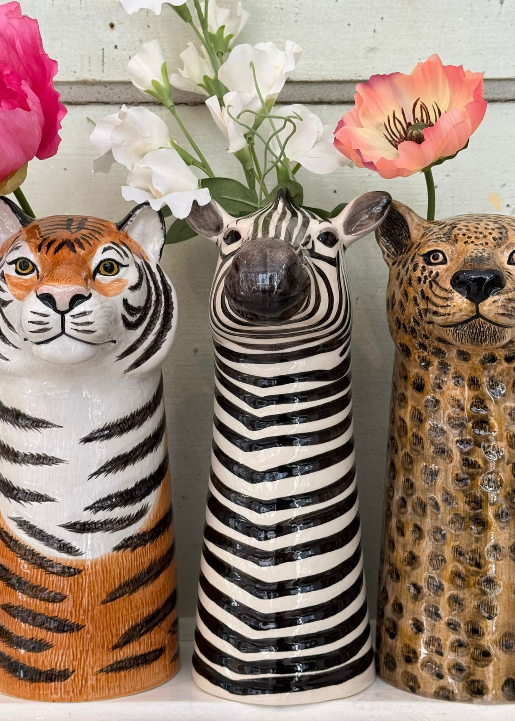 Quail Quail Flower Vase 'Zebra'