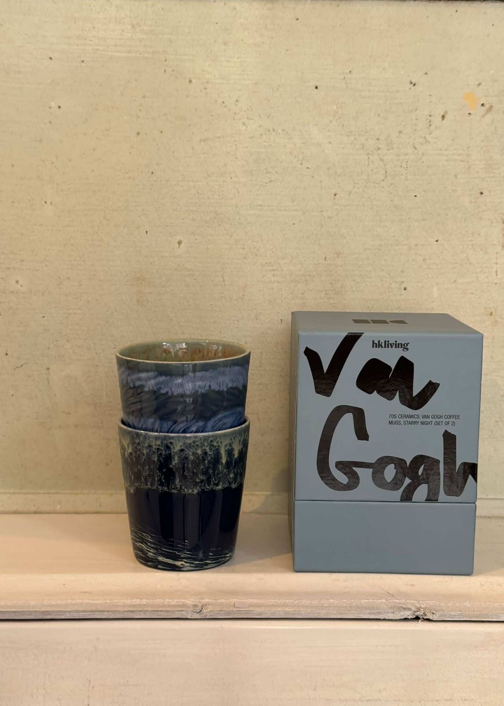 HKliving HKliving Ceramic 70's Van Gogh Coffee Mugs  'Starry Night'