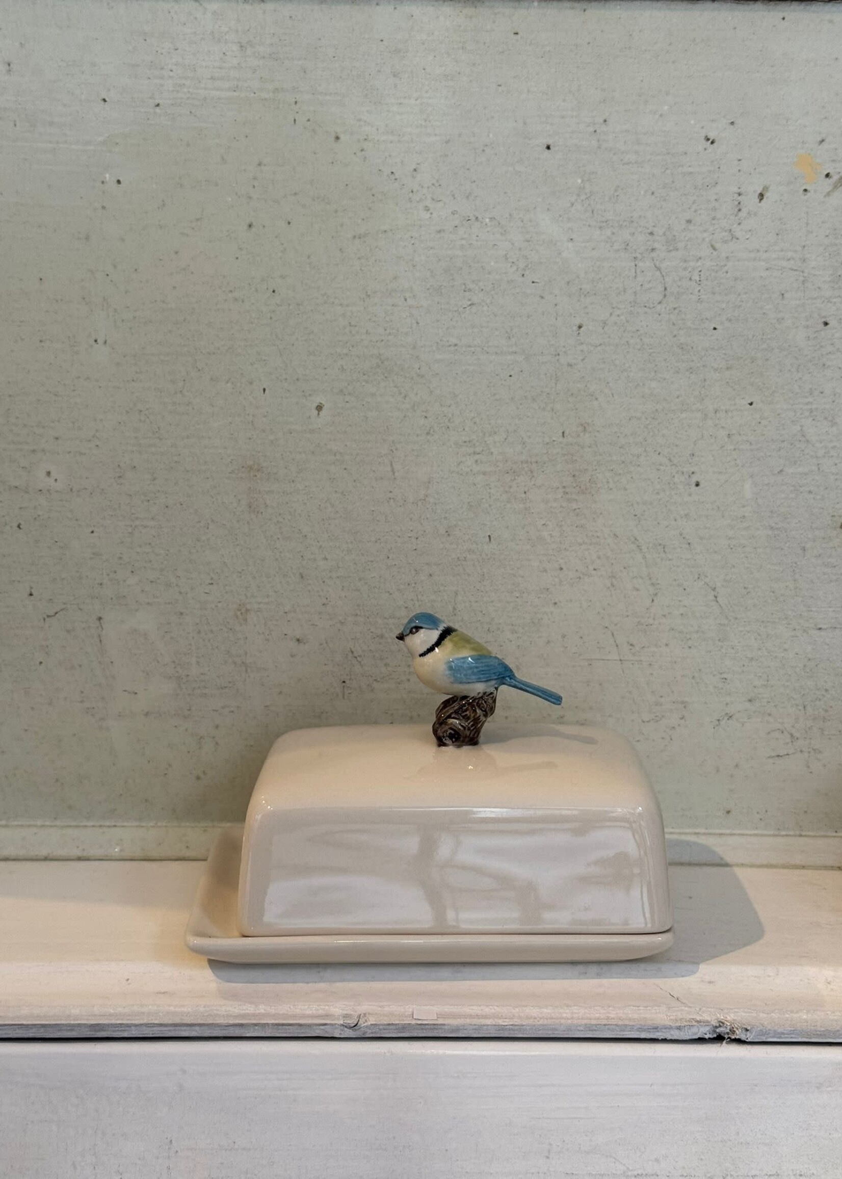 Quail Quail Butter Dish 'Blue Tit'