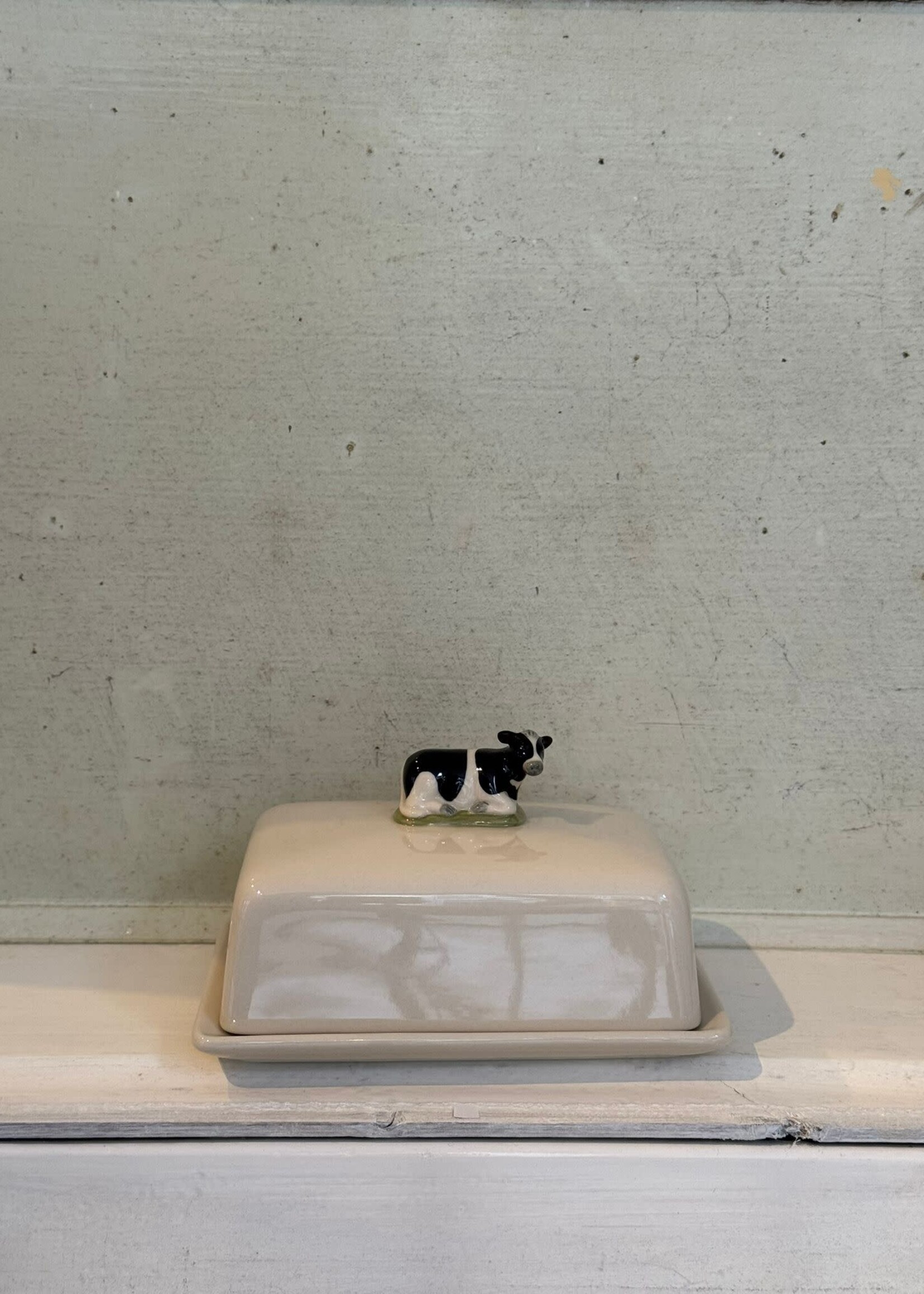 Quail Quail Butter Dish 'Friesian Cow'