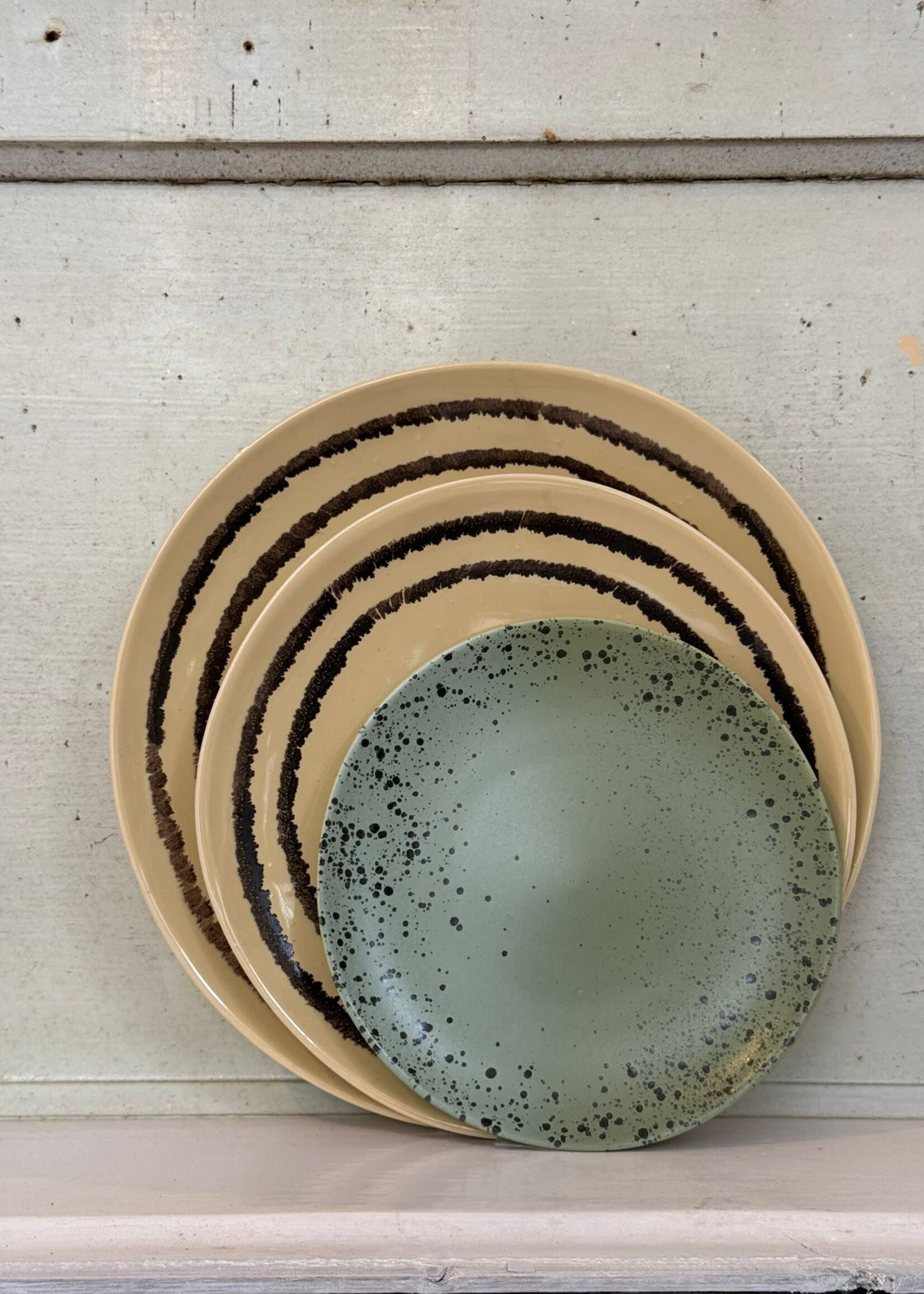 HKliving HKliving Ceramic 70's Dinner Plate 'Vanilla'