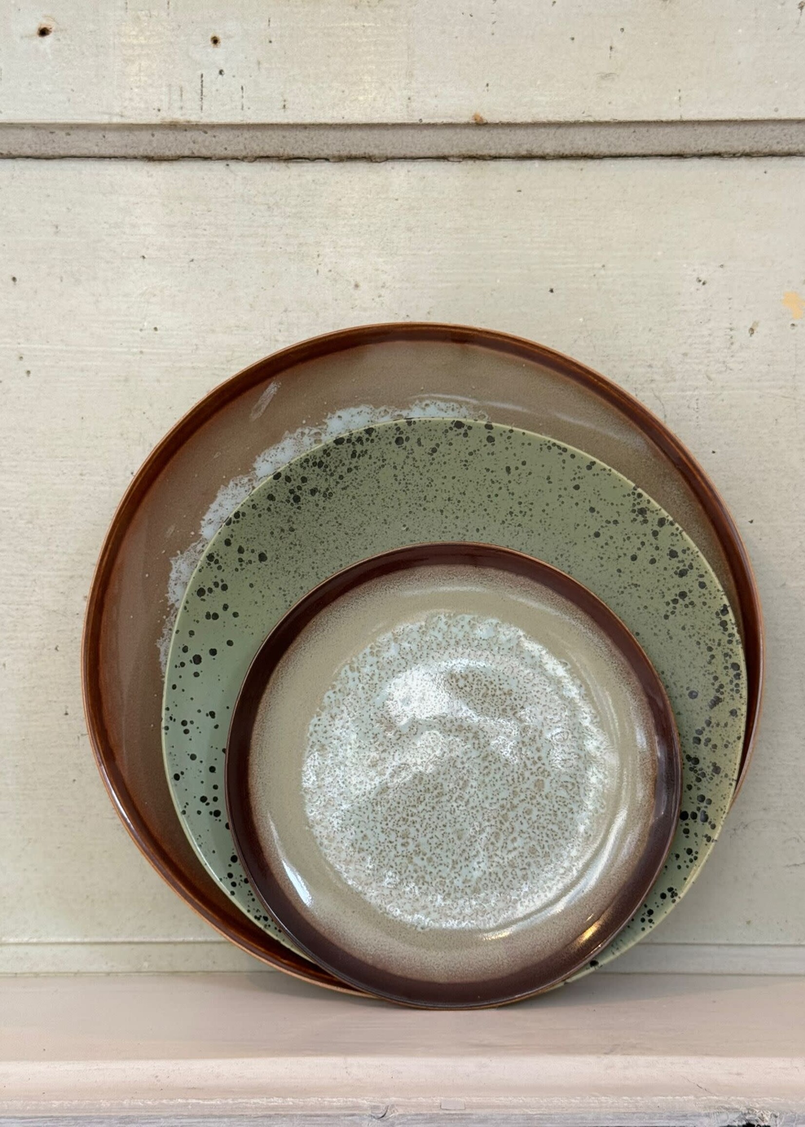 HKliving HKliving Ceramic 70's Dinner Plate 'Contrast'