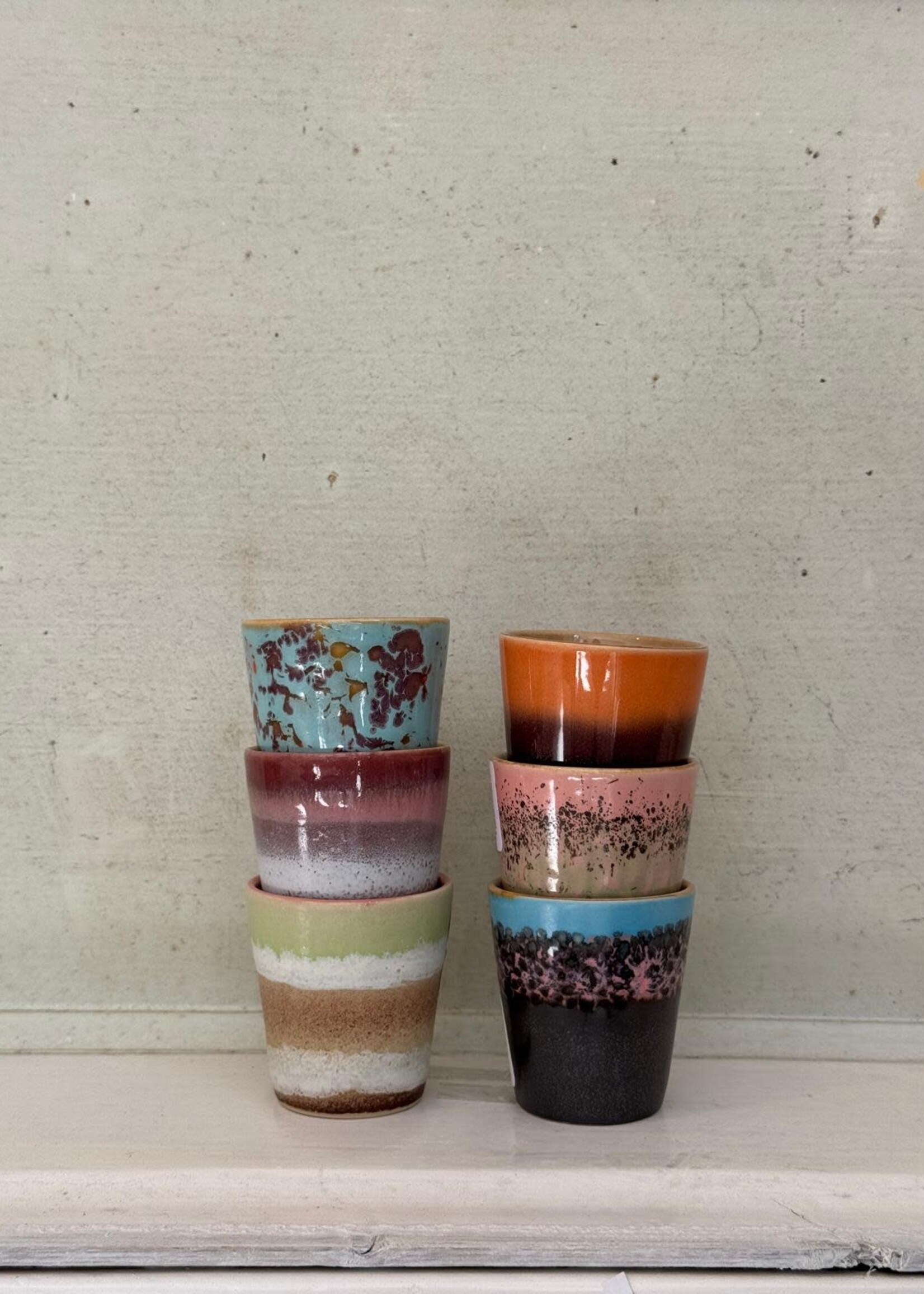 HKliving HKliving Ceramic 70's Ristretto Mug 'Swinging'