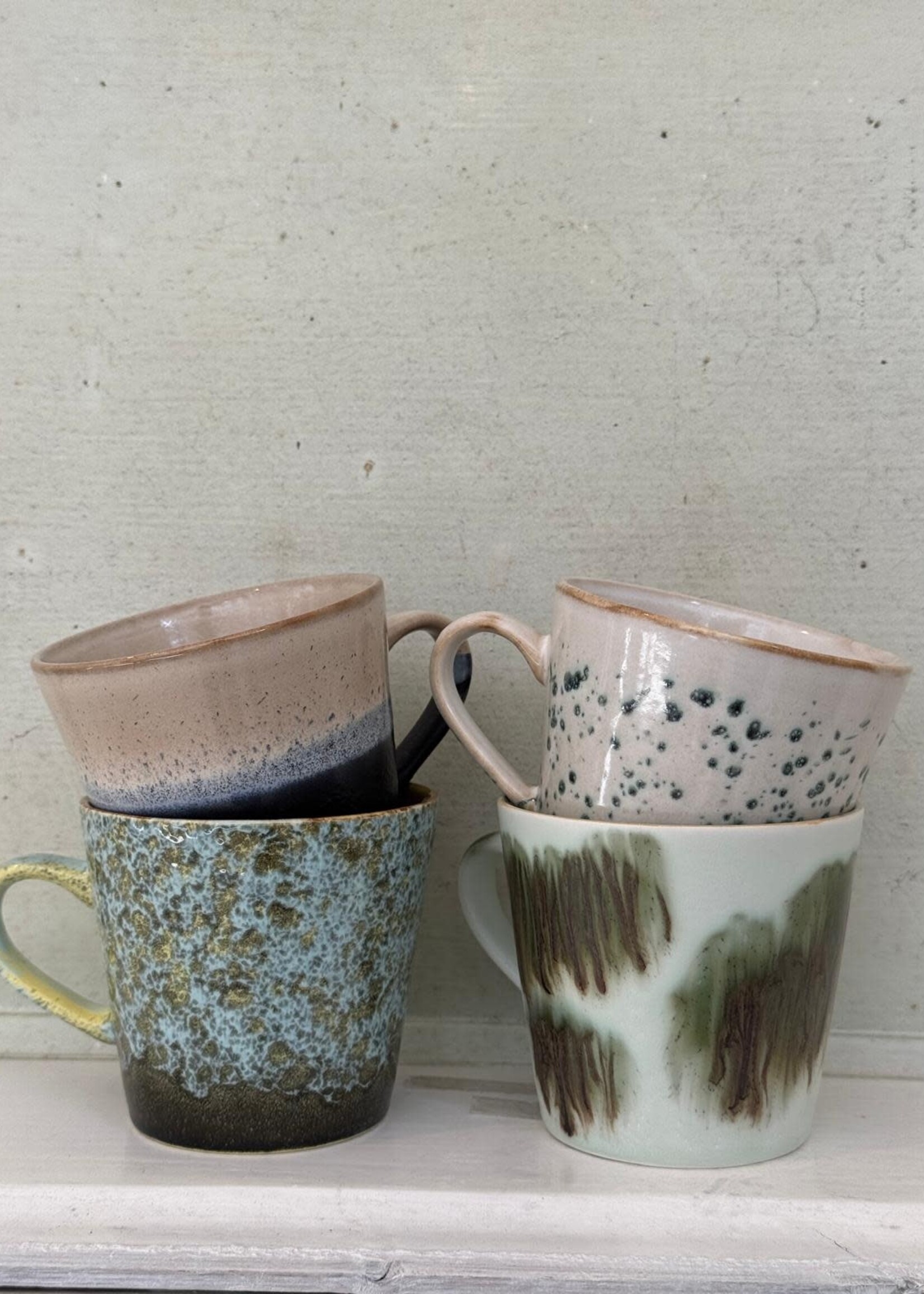 HKliving HKliving Ceramic 70's Cappuccino Mug 'Tide'