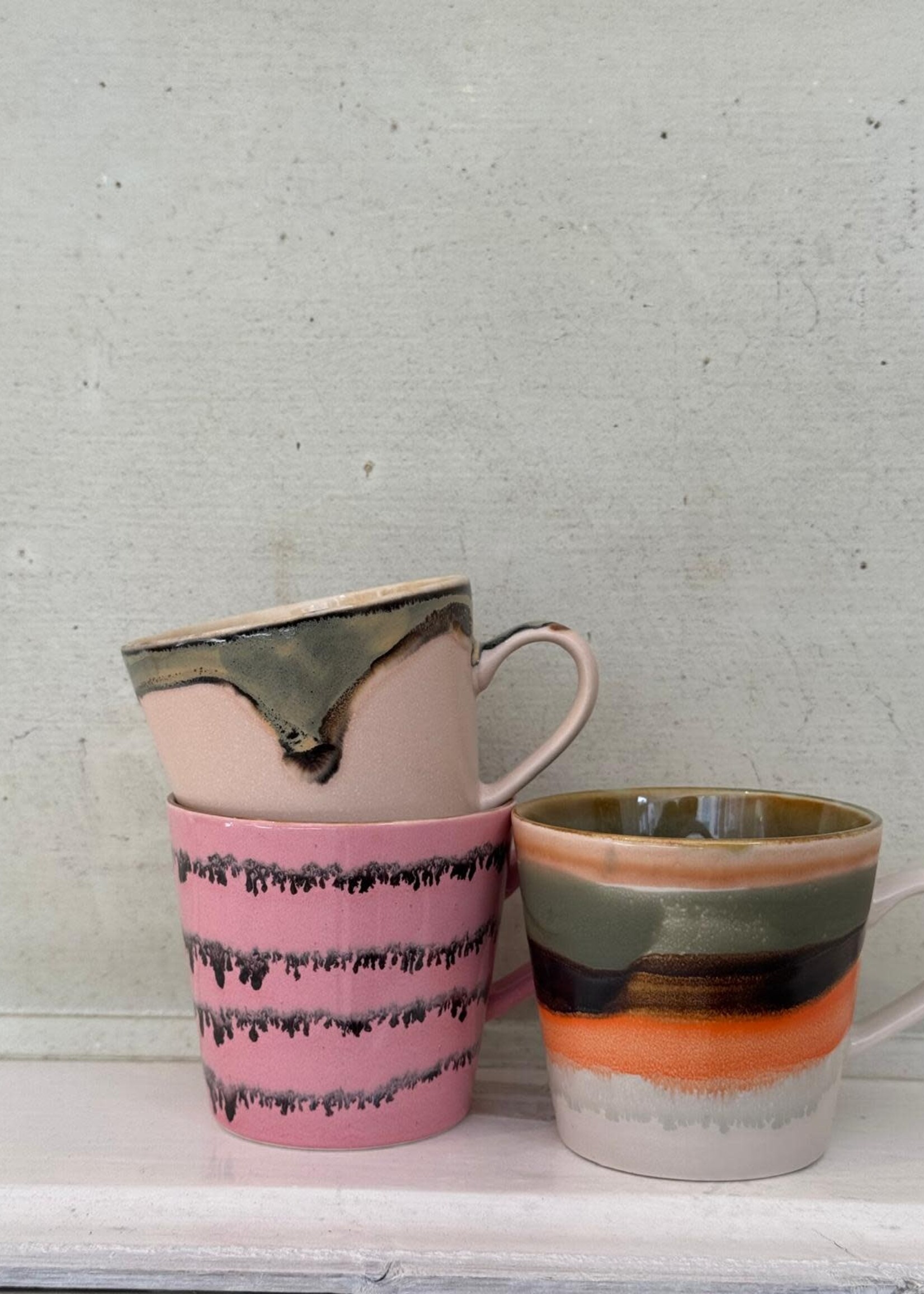 HKliving HKliving Ceramic 70's Cappuccino Mug 'Blossom'