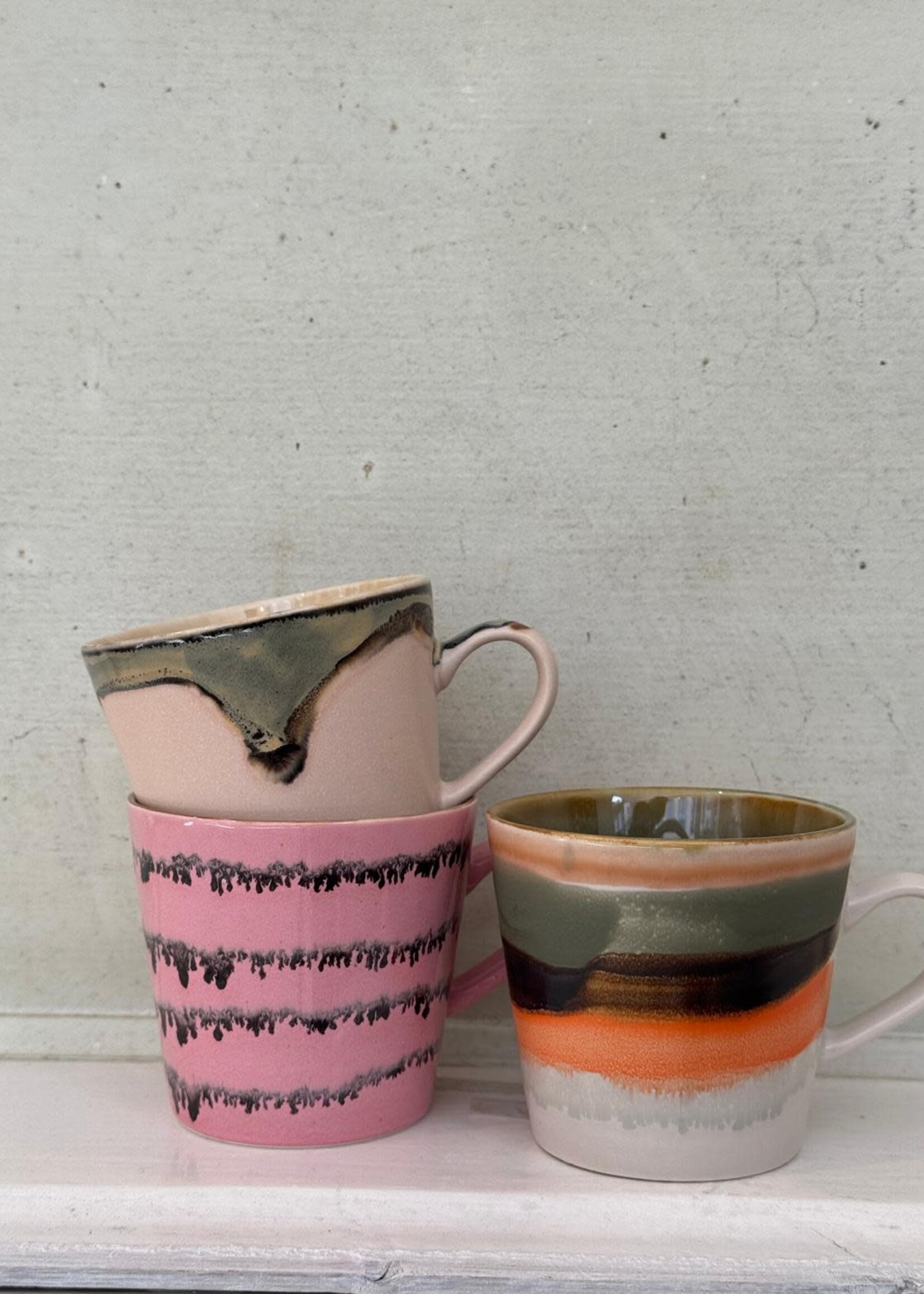 HKliving HKliving Ceramic 70's Cappuccino Mug 'Burst'