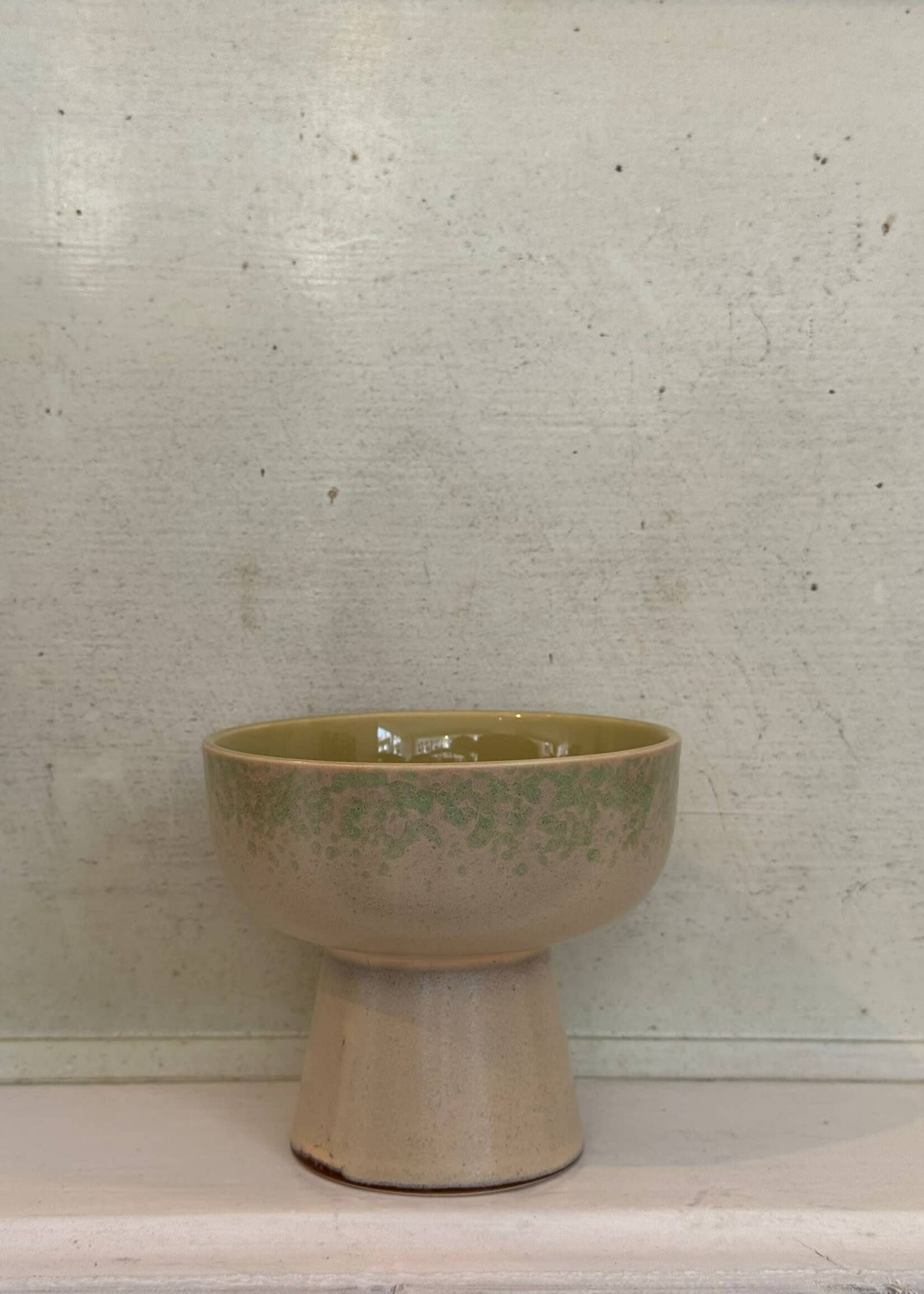 HKliving HKliving Ceramic 70's Tapas Bowl on Base L 'Slush'