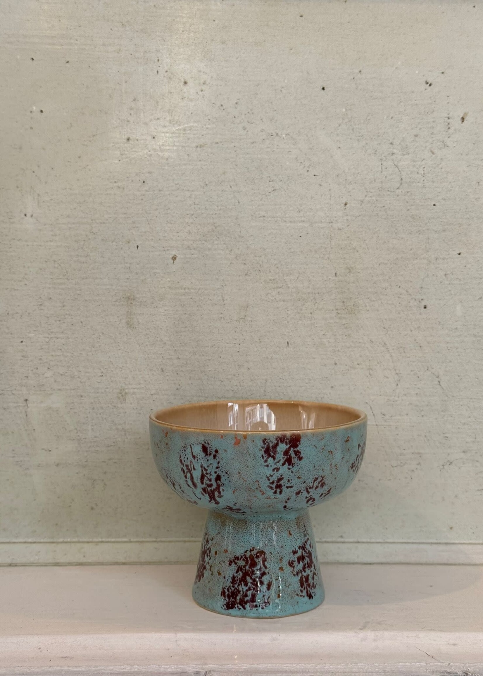 HKliving HKliving Ceramic 70's Tapas Bowl on Base S 'Patina'