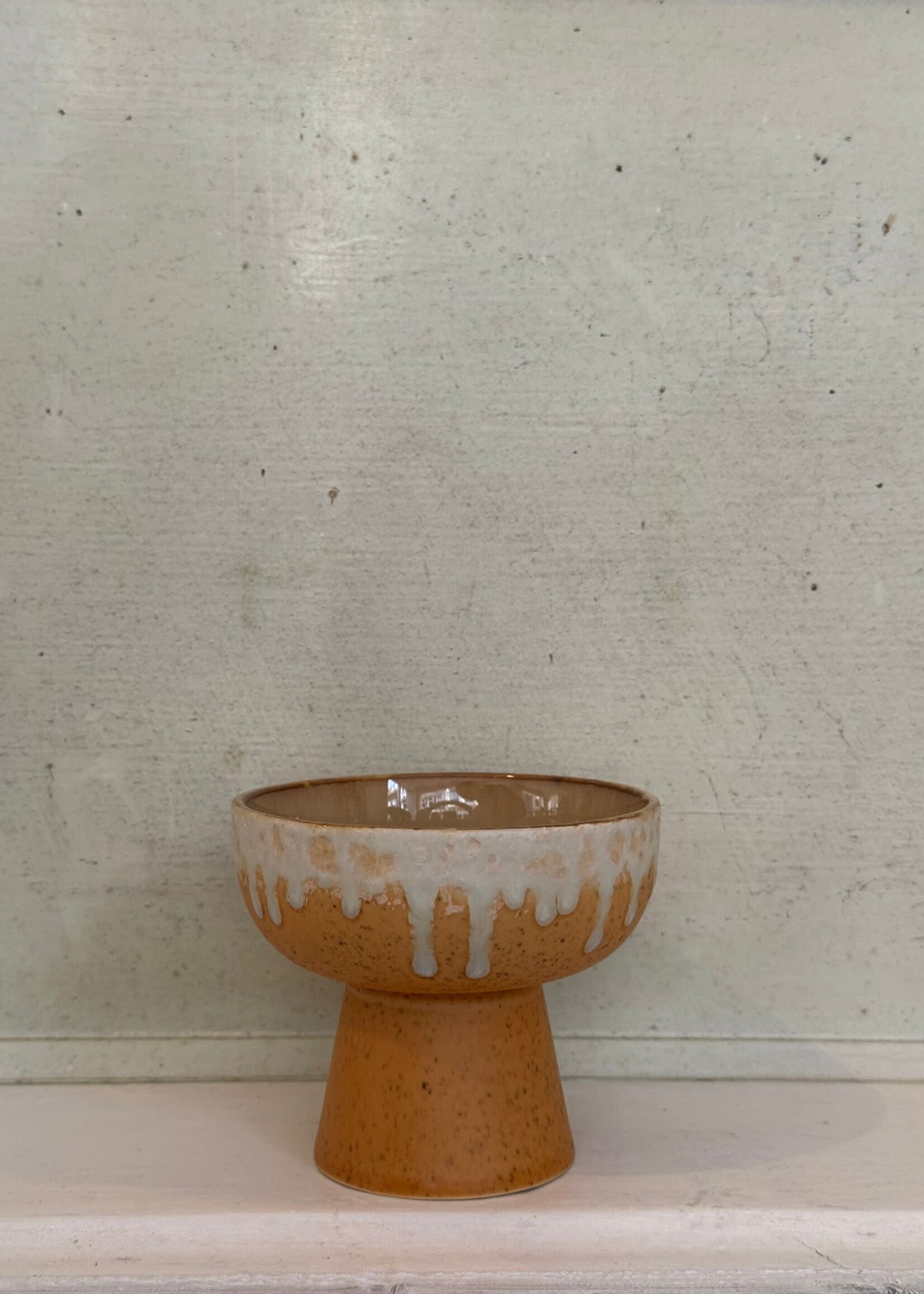 HKliving HKliving Ceramic 70's Tapas Bowl on Base S 'Dunes'