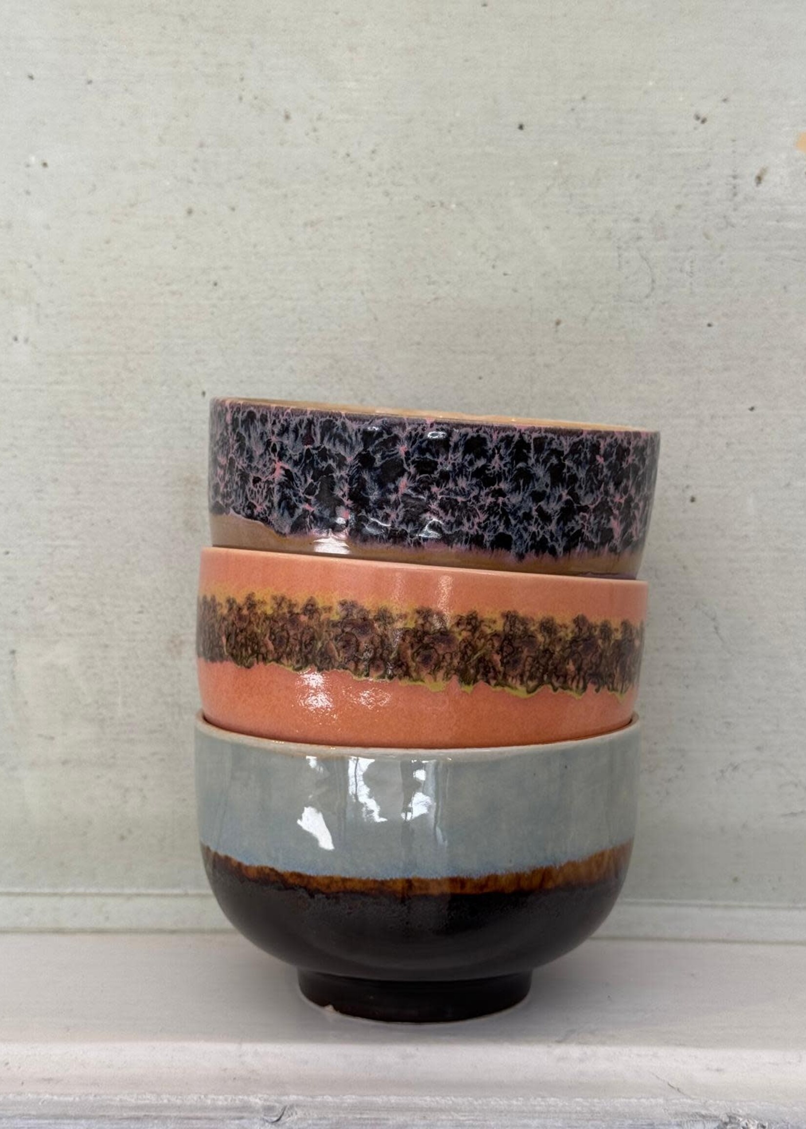 HKliving HKliving Ceramic 70's Noodle Bowl 'Lush'