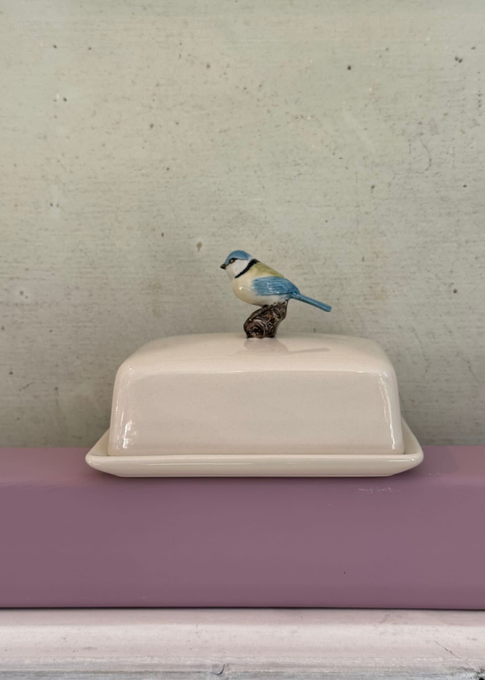 Quail Quail Butter Dish 'Blue Tit'