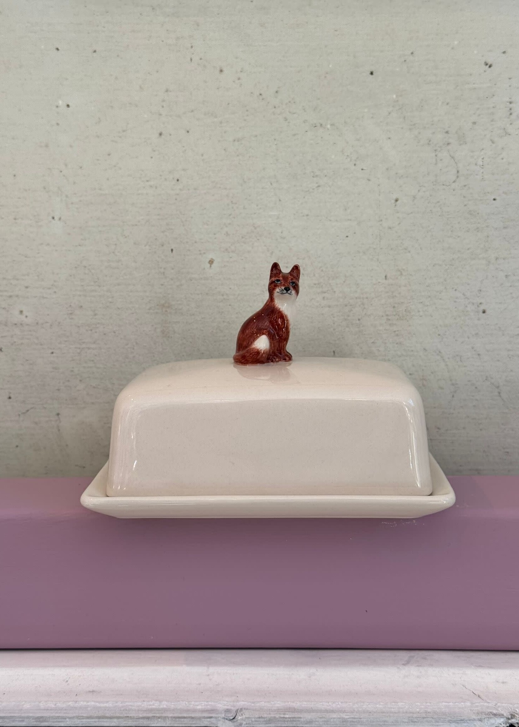 Quail Quail Butter Dish 'Fox'