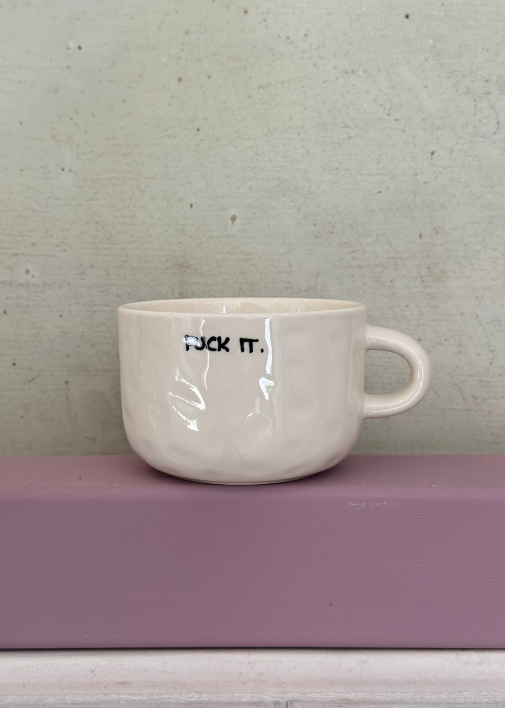 Anna + Nina Anna + Nina Cappuccino Mug 'Fuck it'