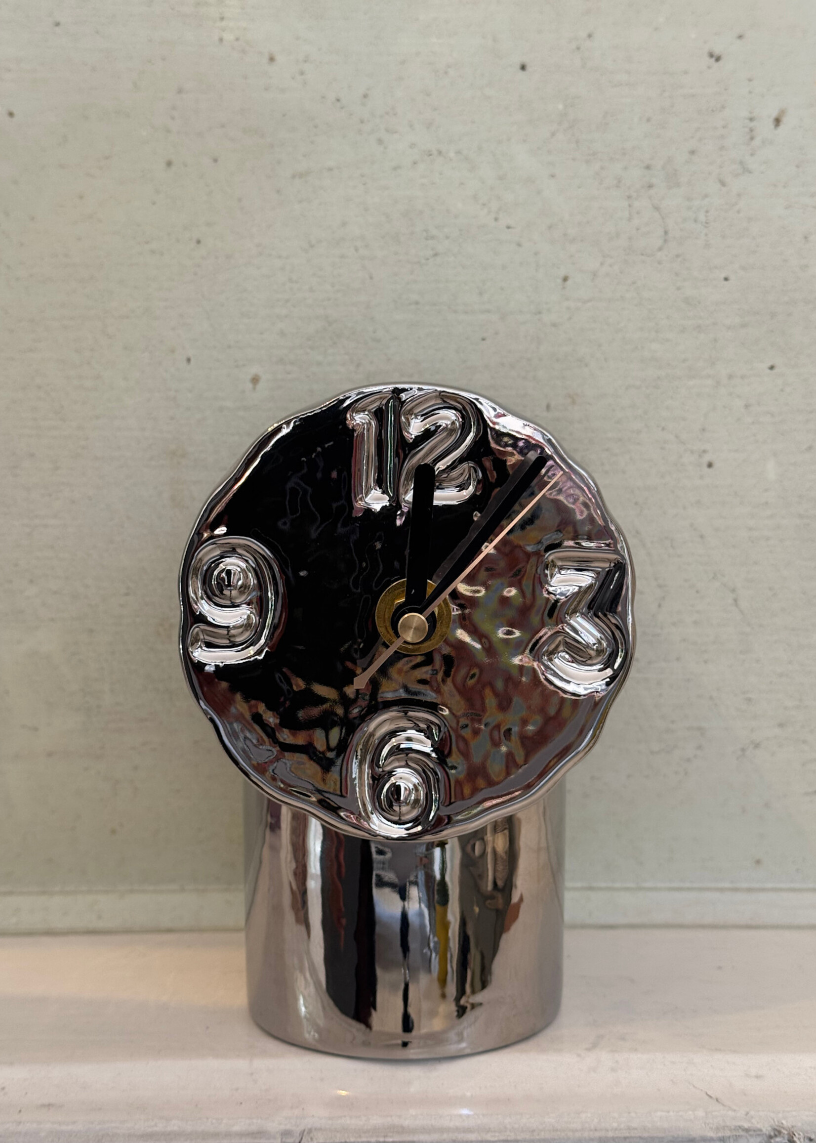 HKliving HKliving Retro Ceramic Clock 'Chrome'