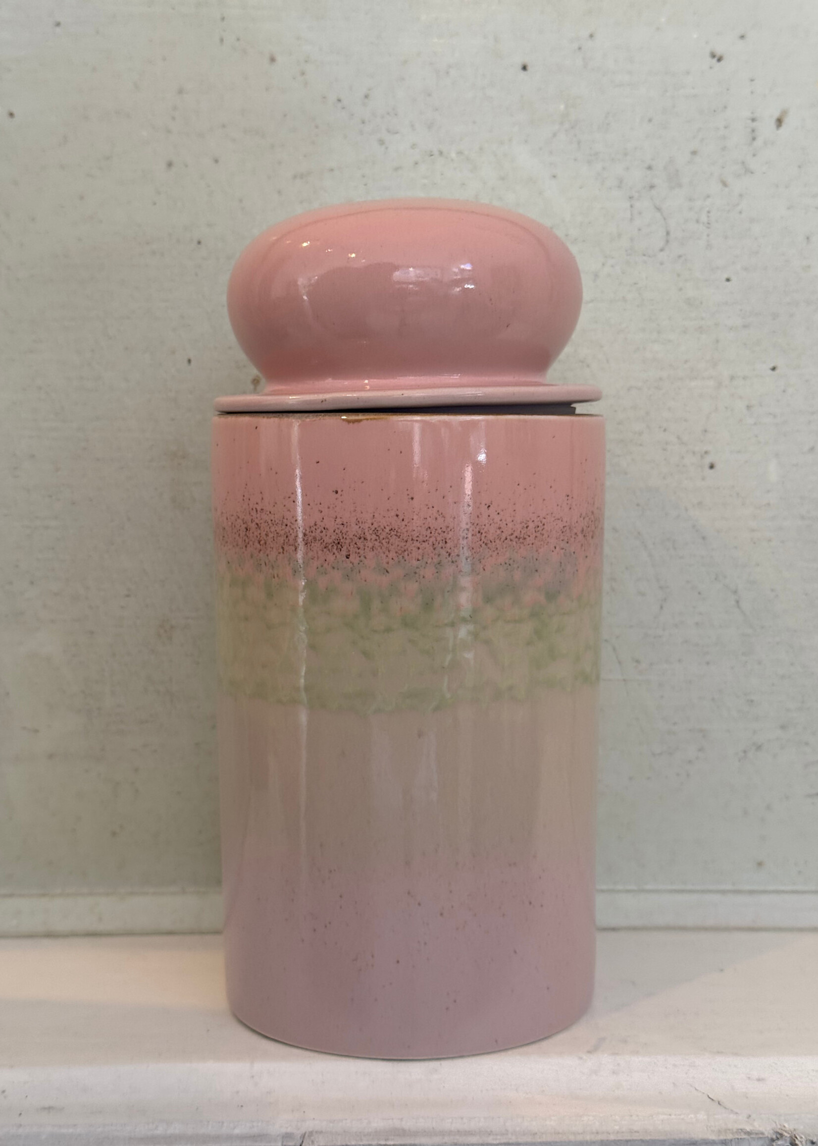 HKliving HKliving Ceramic 70's Storage Jar 'Glaze'