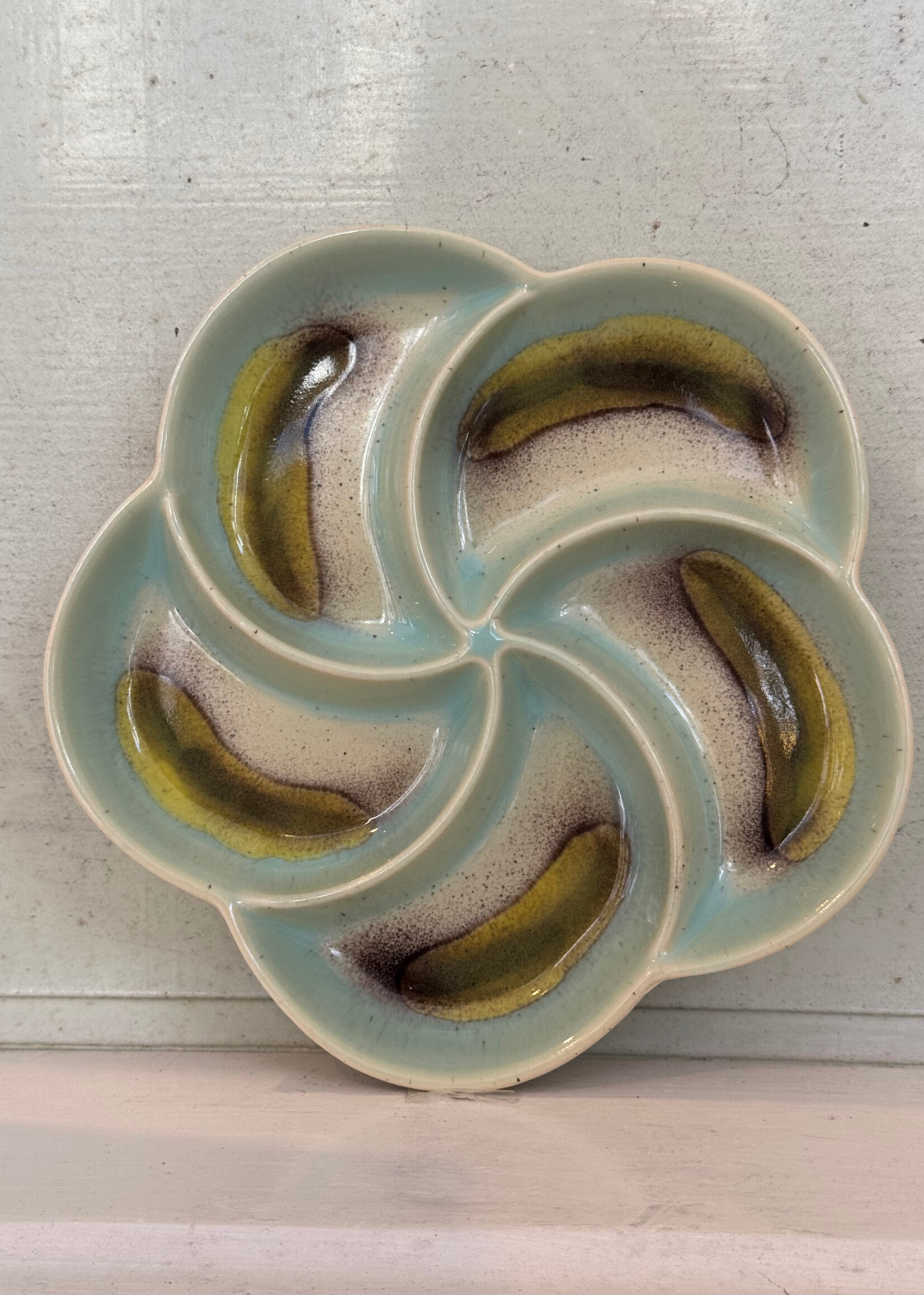 HKliving HKliving Ceramic 70's Snack Tray 'Glint'