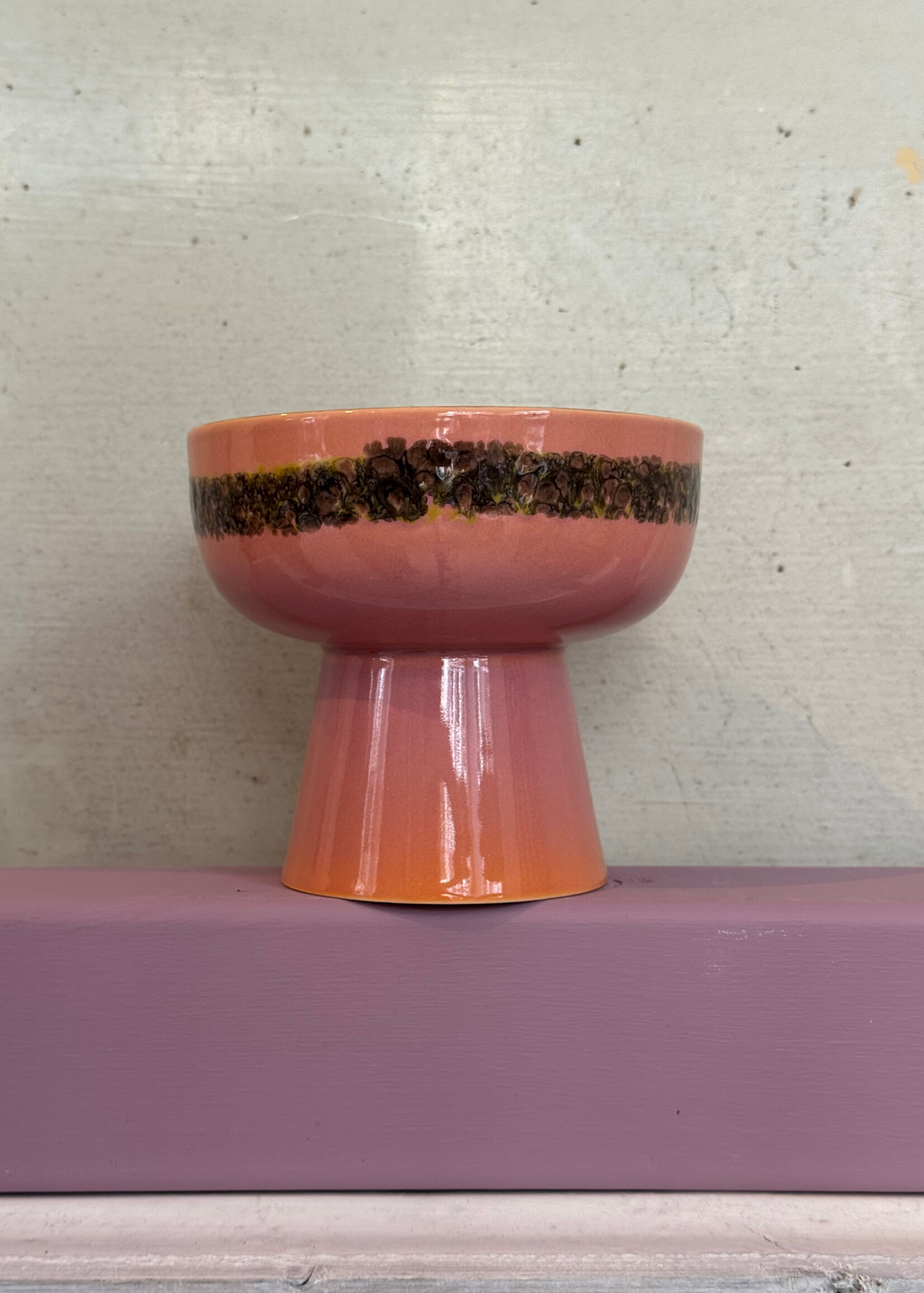 HKliving HKliving Ceramic 70's Tapas Bowl on Base L 'Lush'