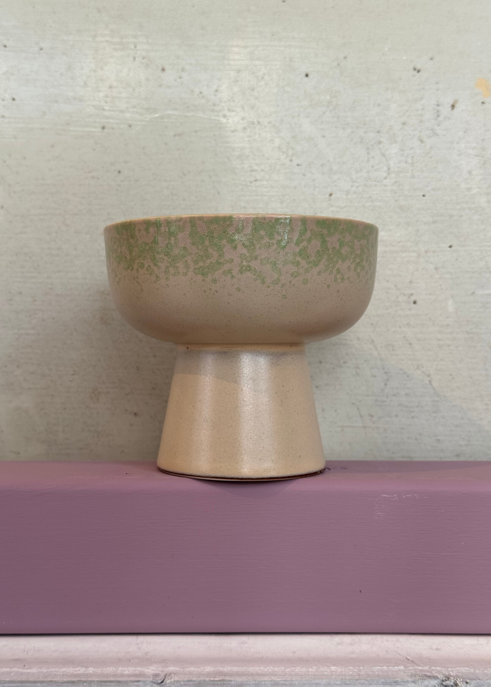 HKliving HKliving Ceramic 70's Tapas Bowl on Base L 'Slush'