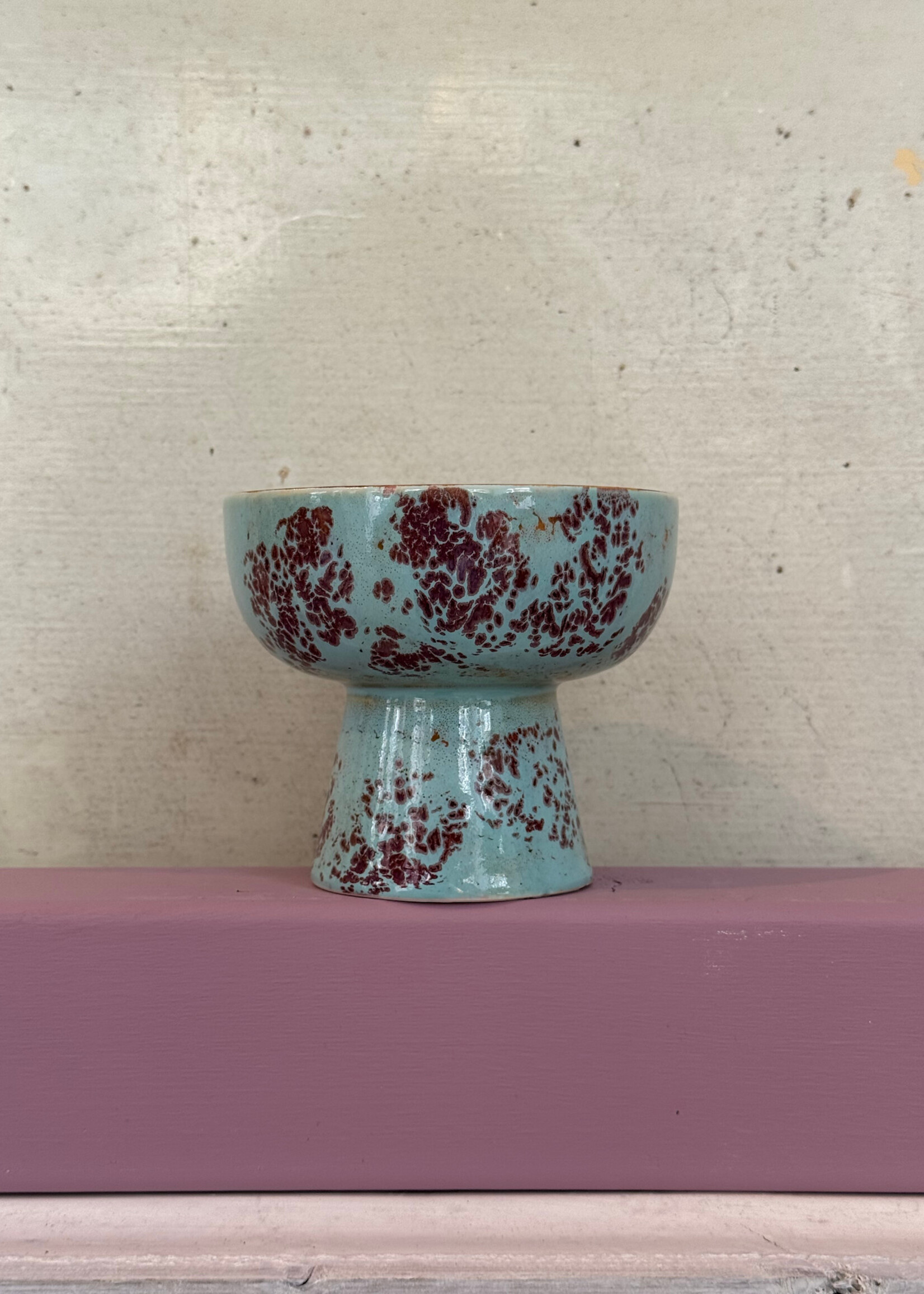 HKliving HKliving Ceramic 70's Tapas Bowl on Base S 'Patina'