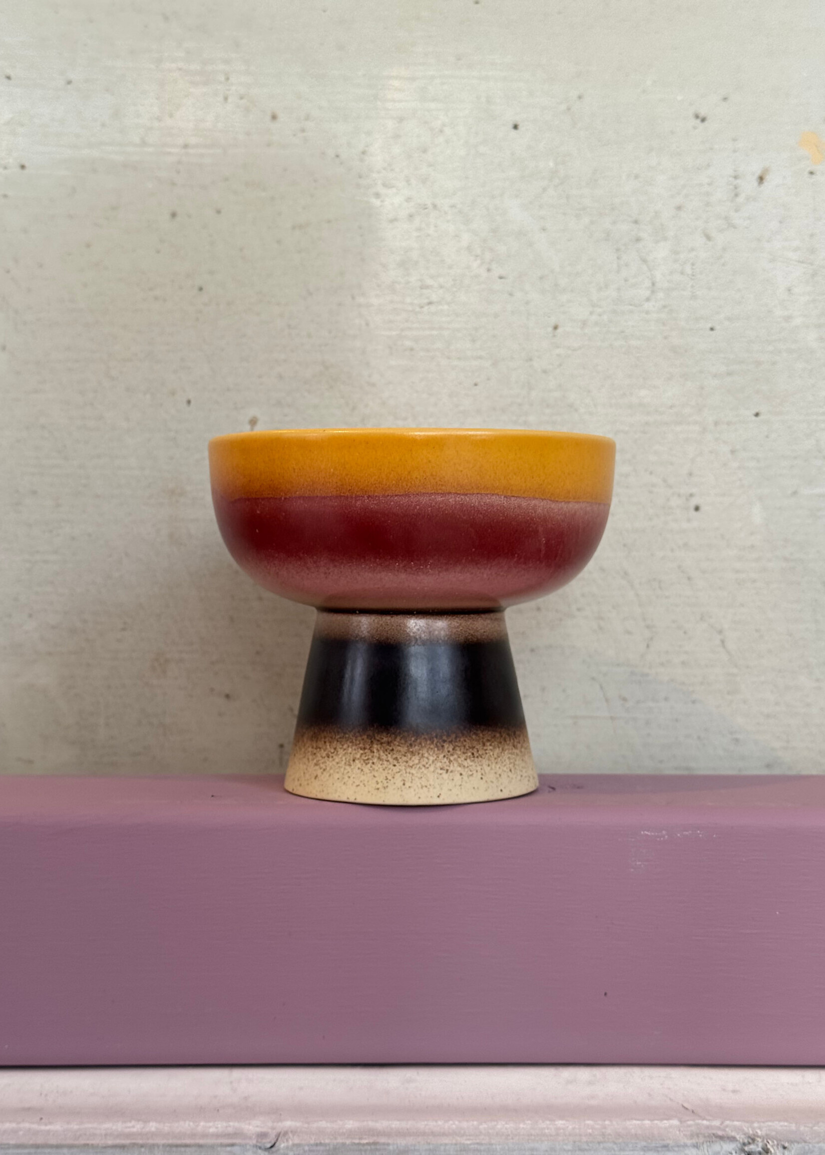 HKliving HKliving Ceramic 70's Tapas Bowl on Base S 'Sunshade'