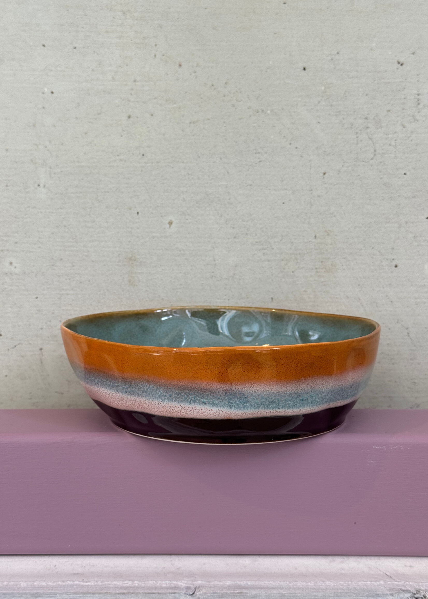 HKliving HKliving Ceramic 70's Pasta Bowl 'Golden Hour'