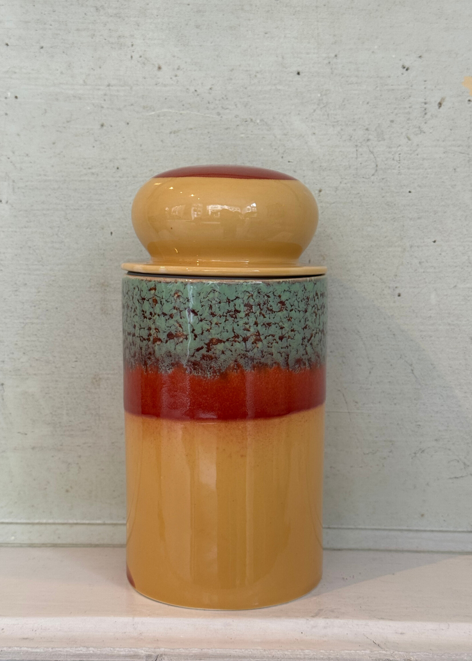 HKliving HKliving Ceramic 70's Storage Jar 'Cove'