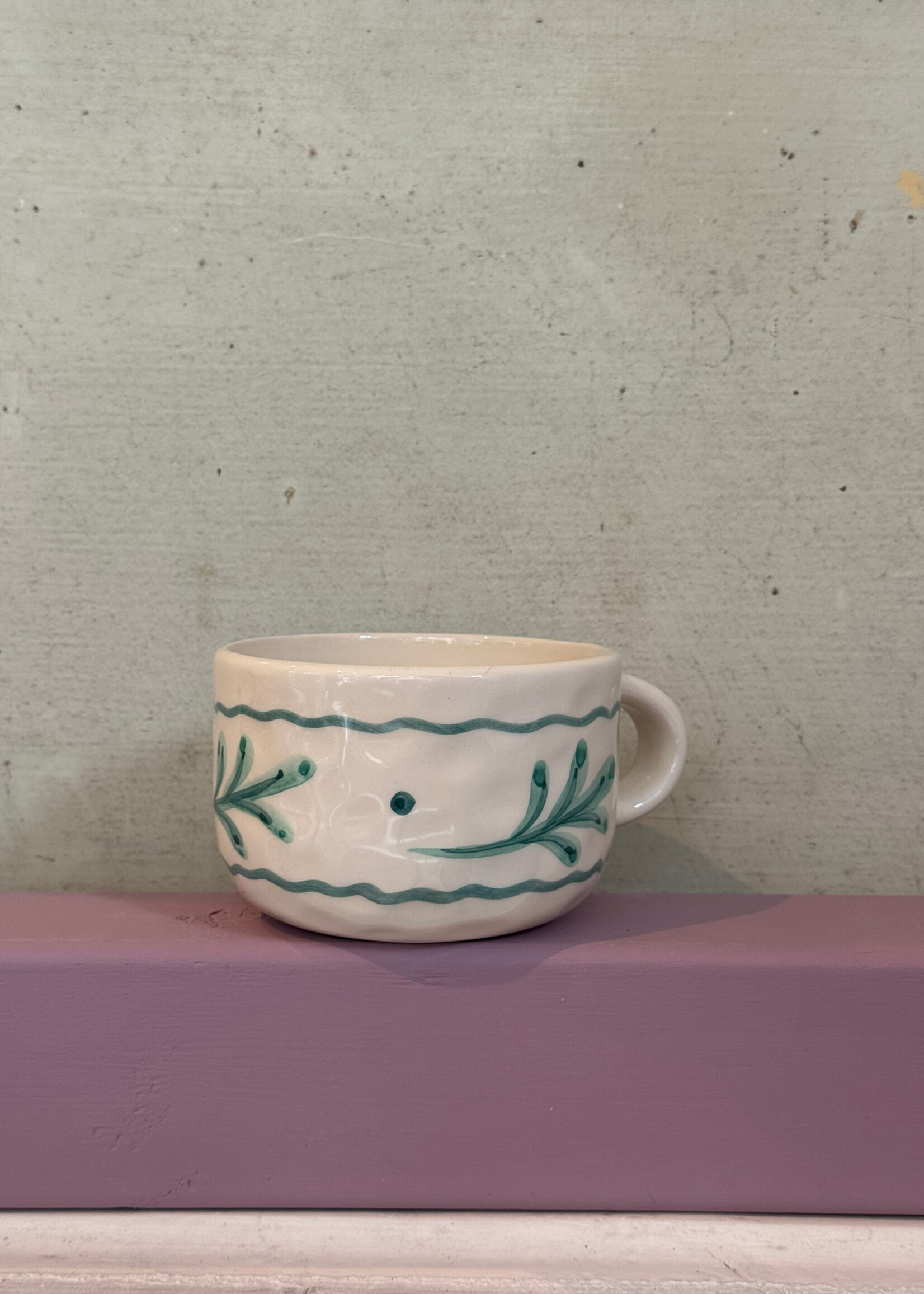 Anna + Nina Anna + Nina Leaf Cappuccino Mug