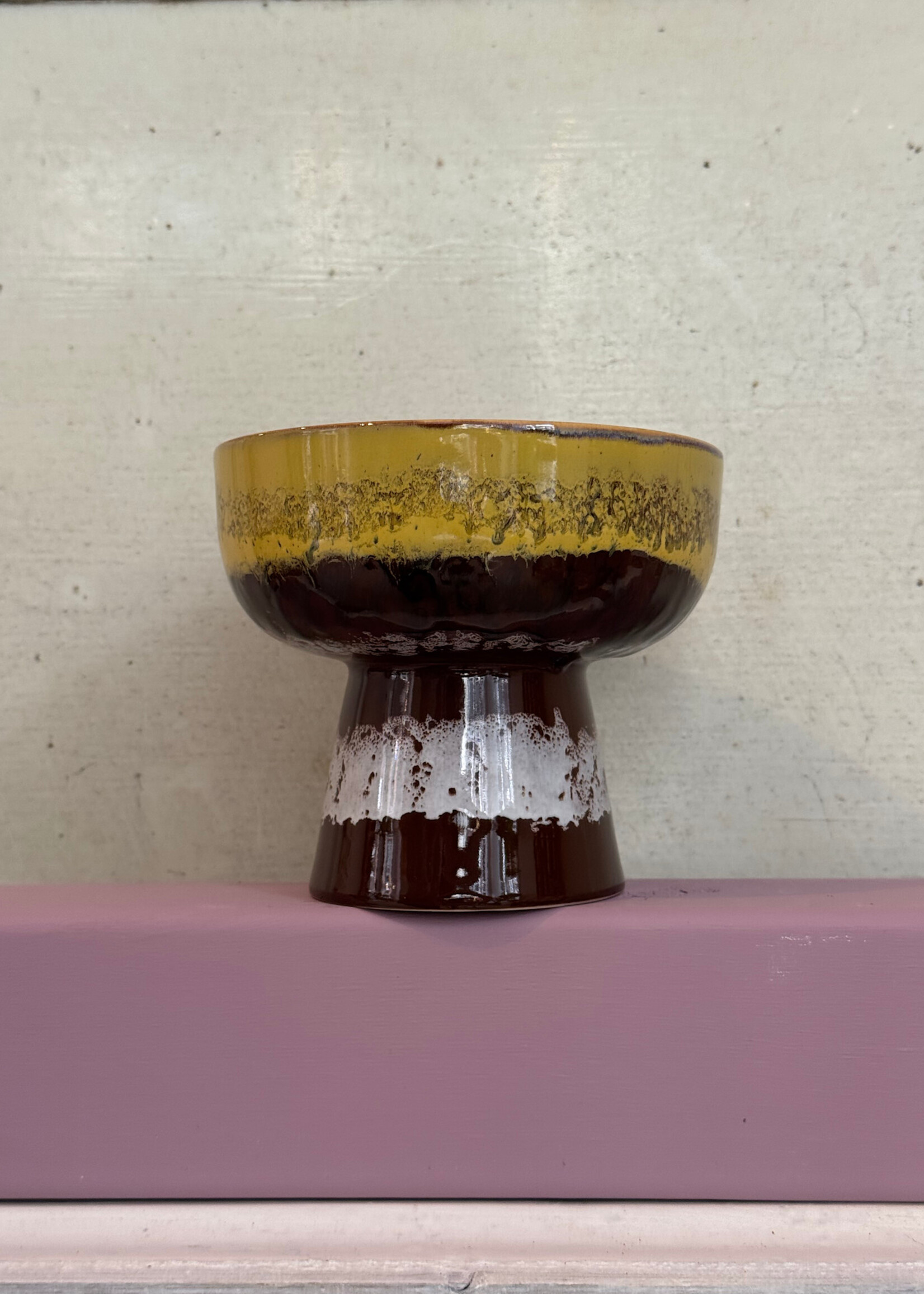 HKliving HKliving Ceramic 70's Tapas Bowl on Base L 'Creek'