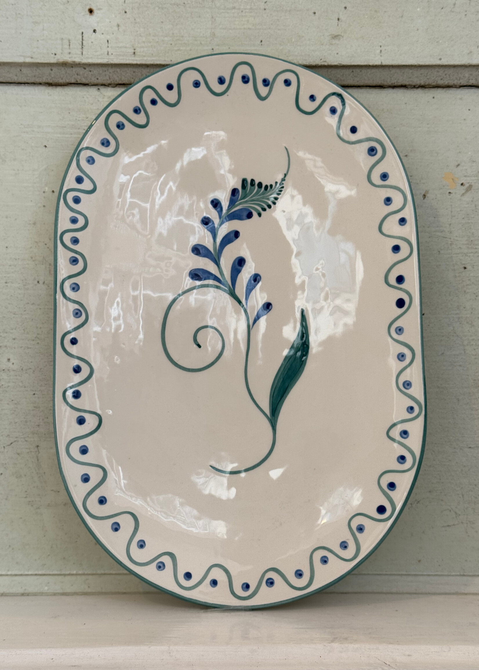 Anna + Nina Anna + Nina indigo Flora Serving Platter
