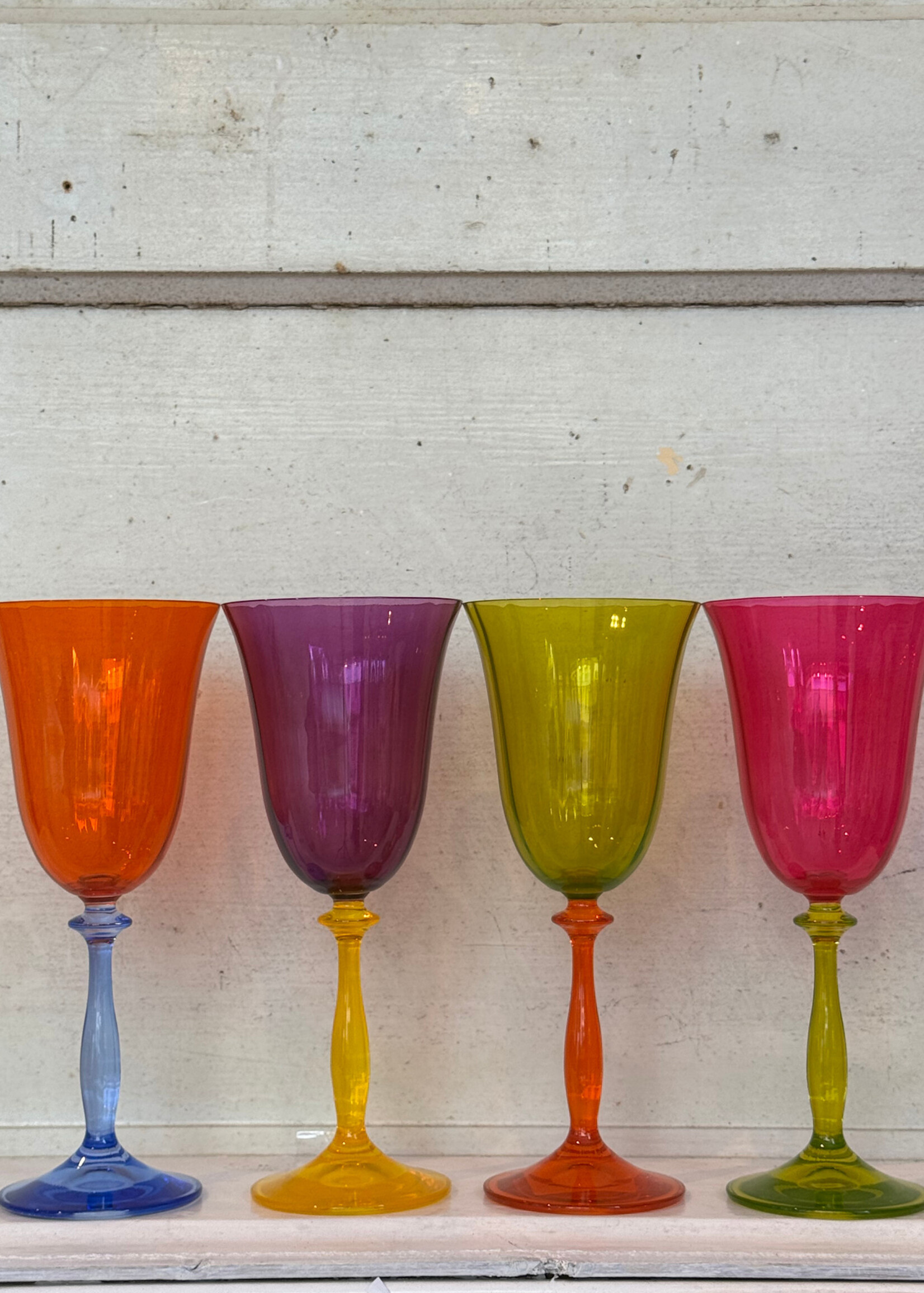 Anna + Nina Anna + Nina Multicoloured Wine Glass Set of 4