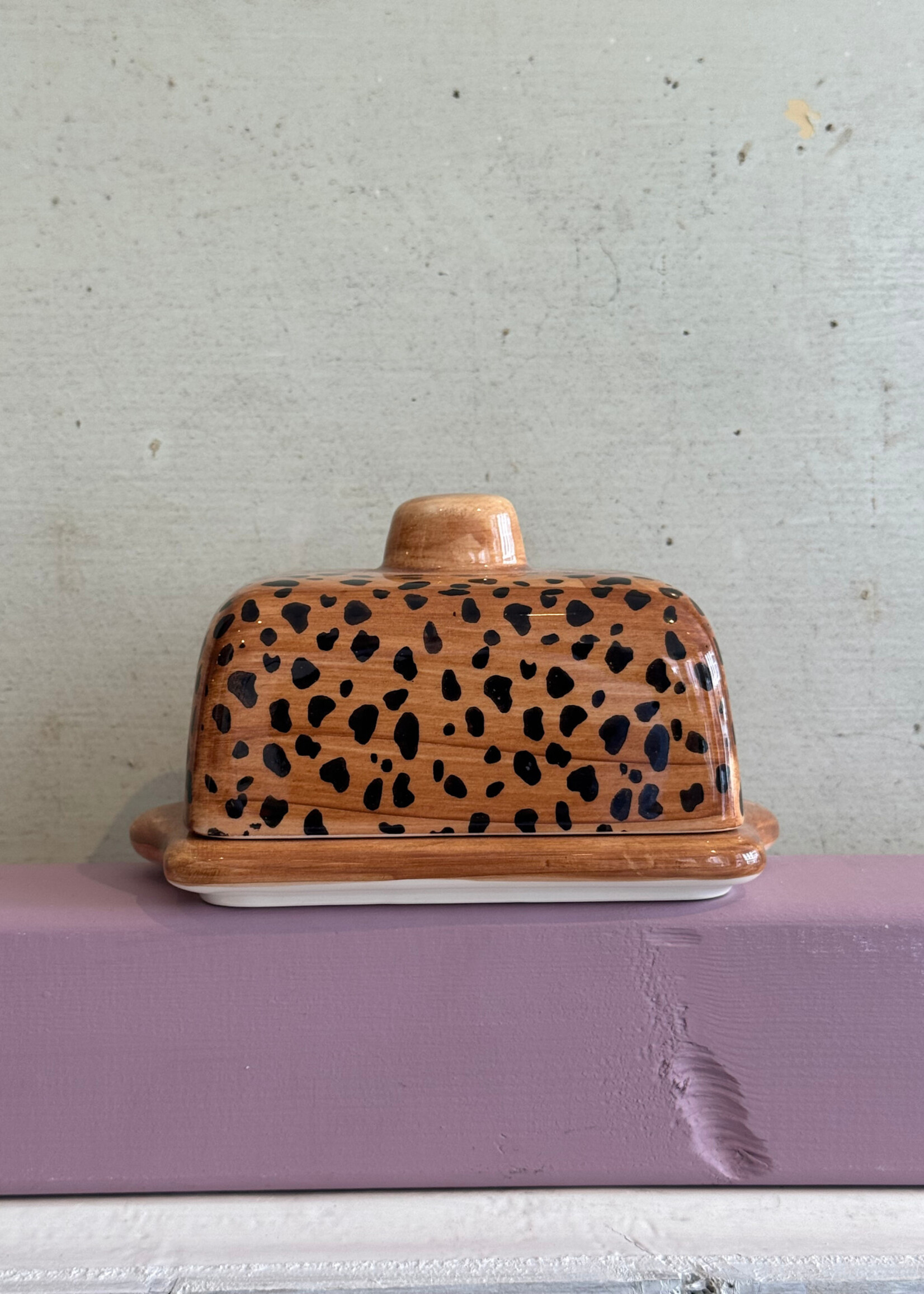 Anna + Nina Anna + Nina Leopard Butter Dish