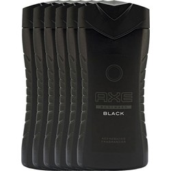 Axe Black For Men - 6 x 250 ml - Douchegel - Voordeelverpakking